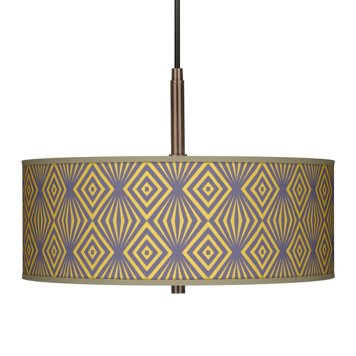 Deco Revival Giclee 16" Wide Bronze Pendant Chandelier