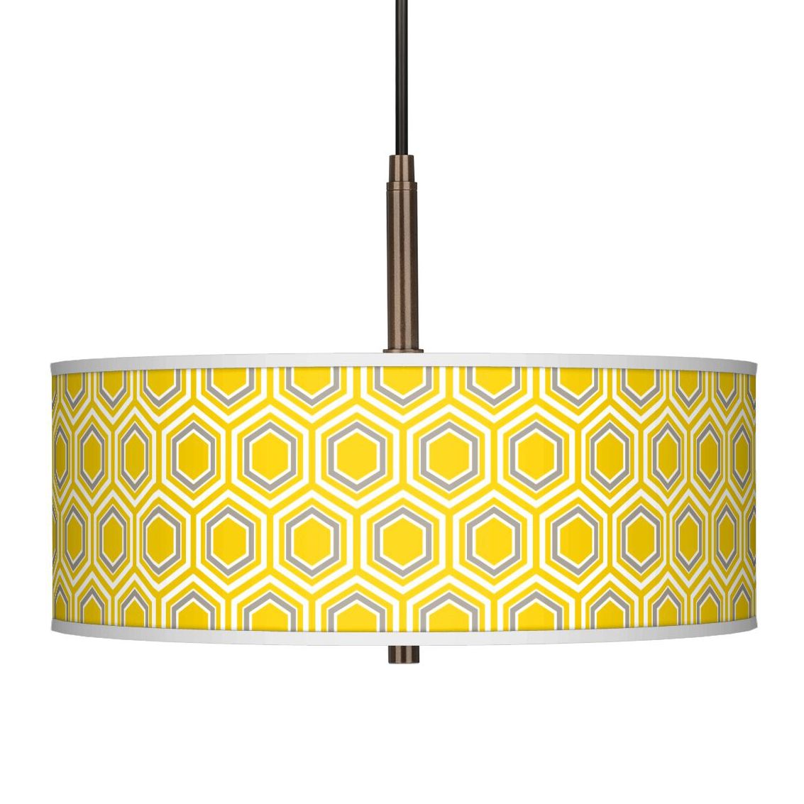 Honeycomb Giclee Glow 16" Wide Bronze Pendant Chandelier