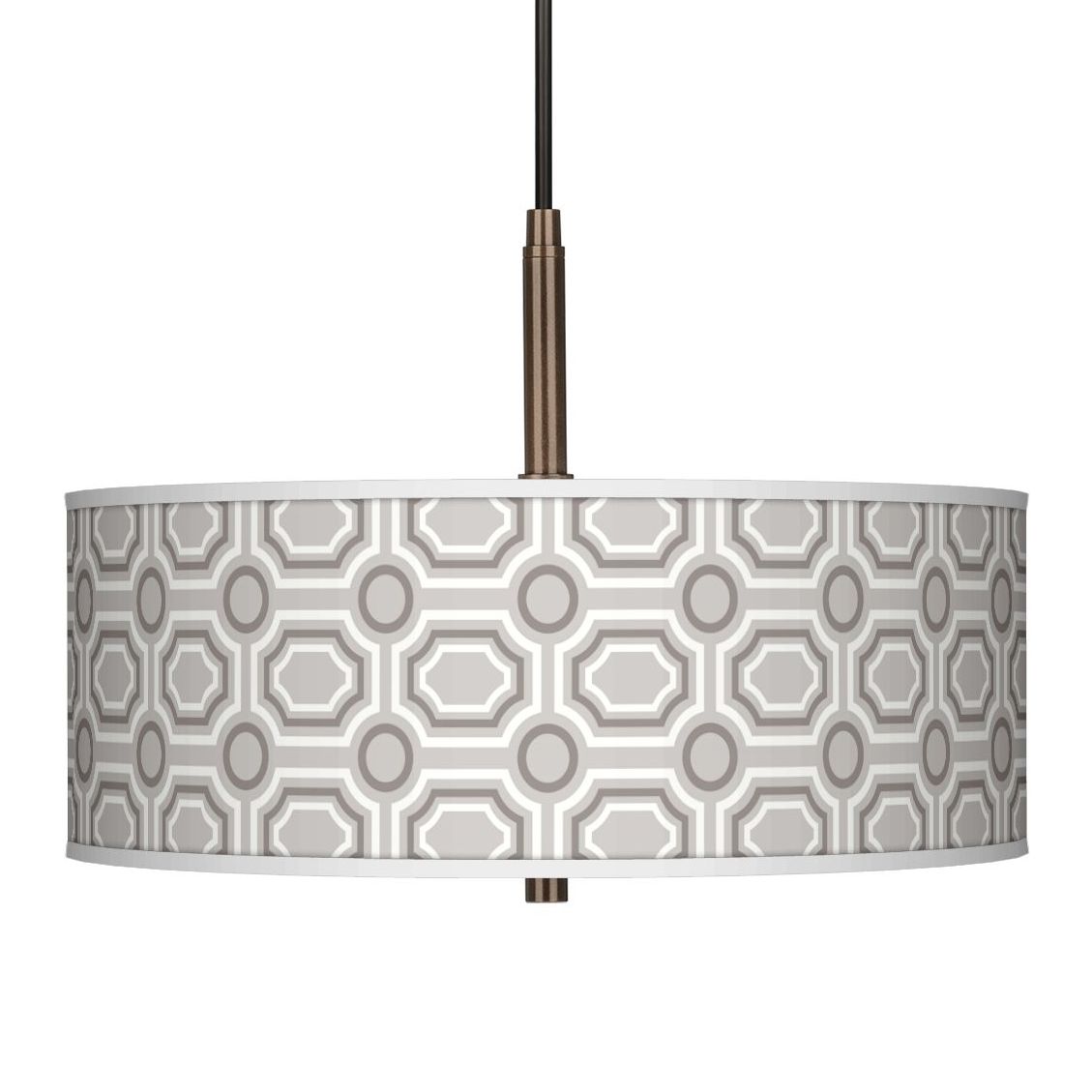Luxe Tile Giclee Glow 16" Wide Bronze Pendant Chandelier