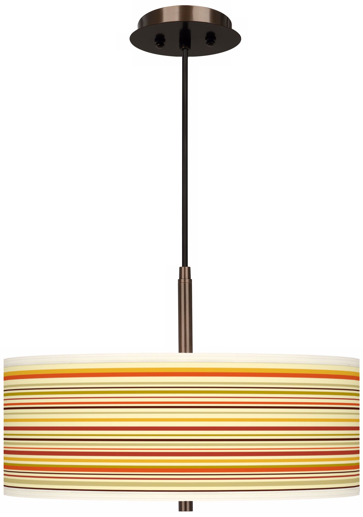 Stacy Garcia Lemongrass Stripe 16" Wide Bronze Pendant