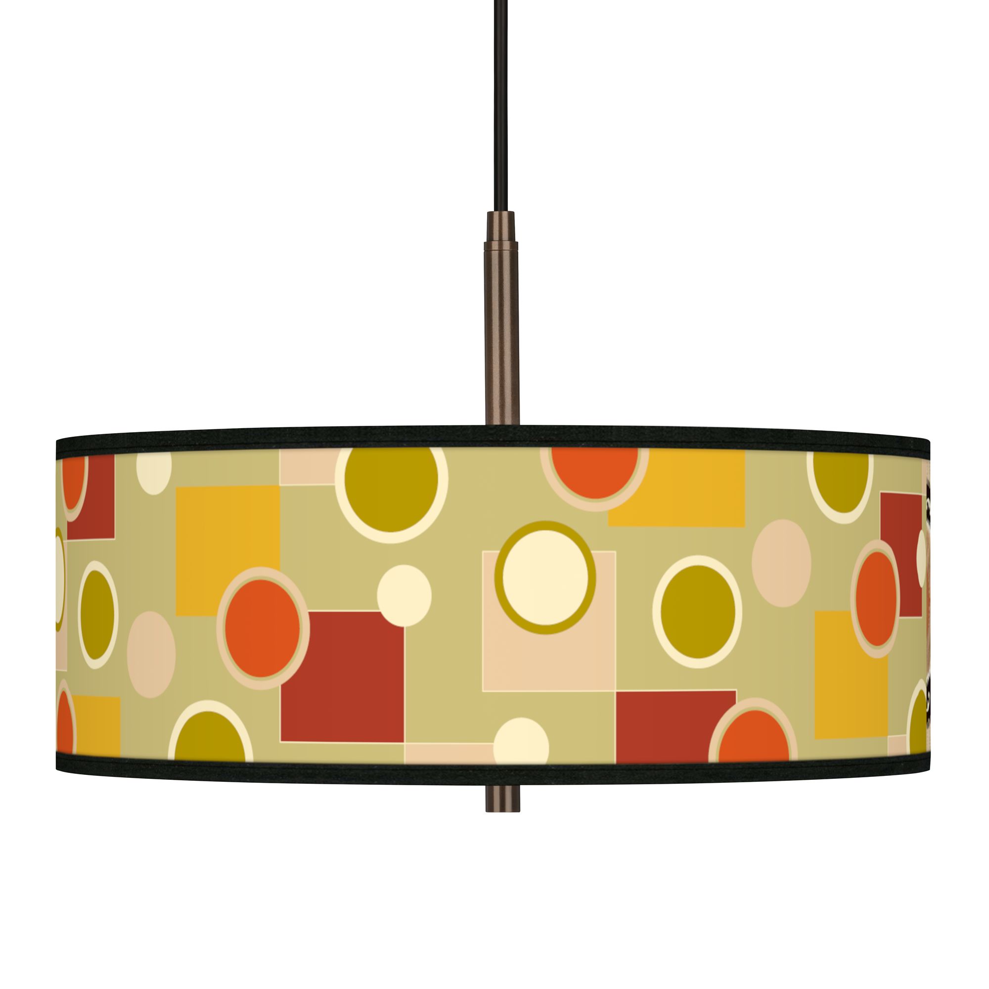 Retro Citrus Medley Giclee Glow 16" Wide Bronze Pendant