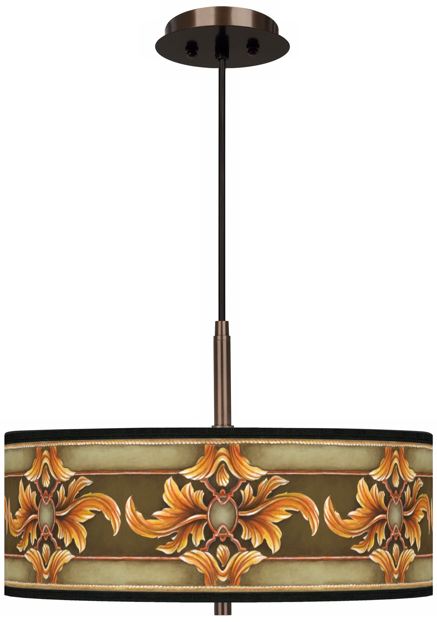Etruscan Sunset Giclee Glow 16" Wide Bronze Pendant