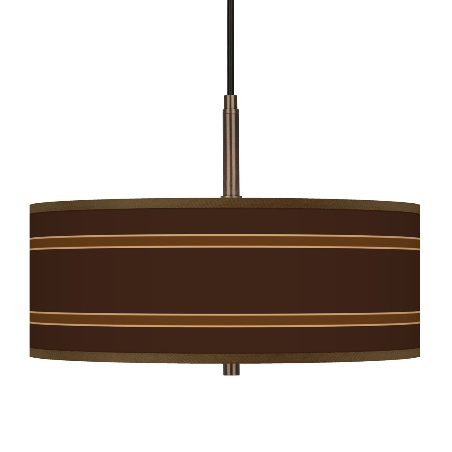 Saratoga Stripe Giclee Glow 16" Bronze Pendant Chandelier