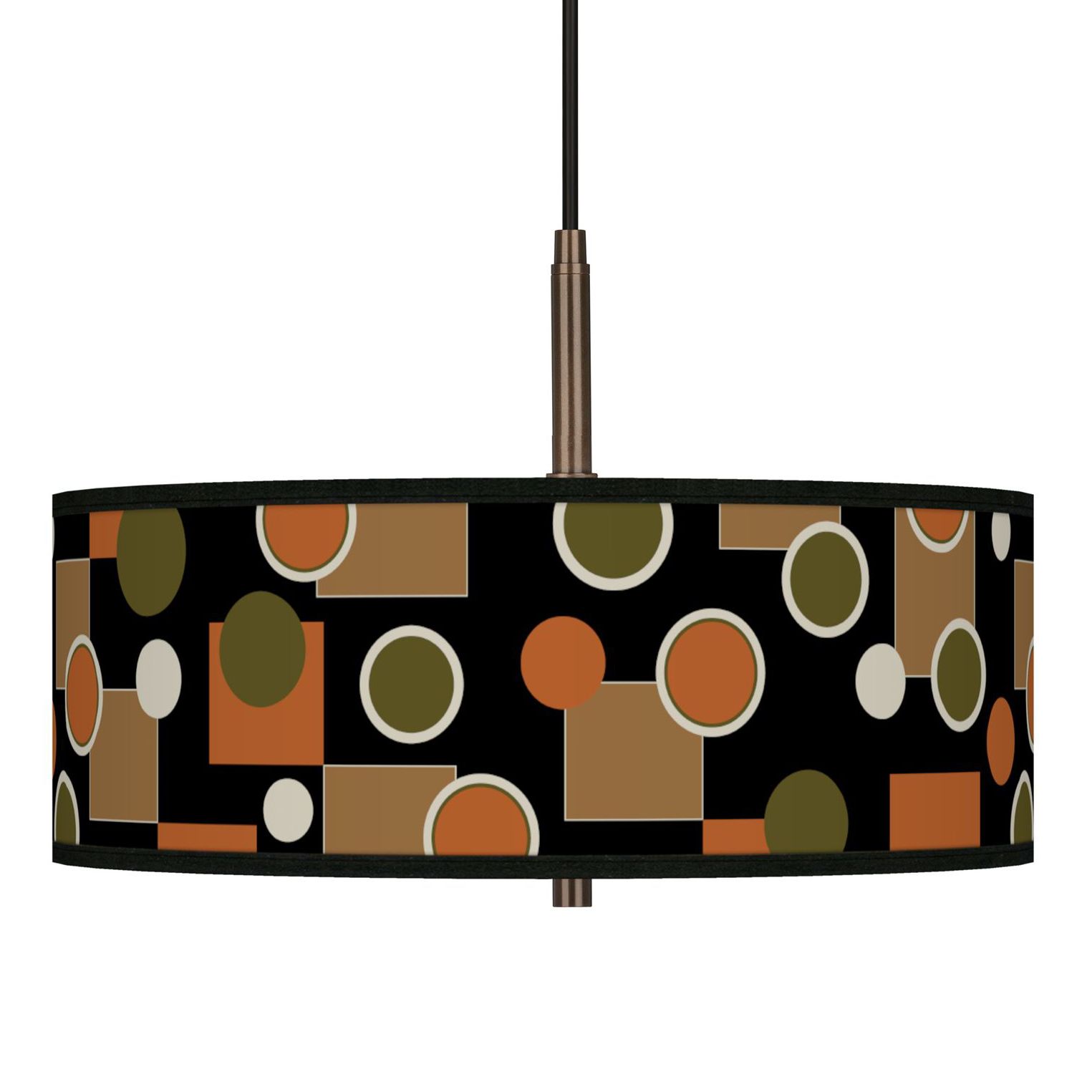 Retro Medley Giclee Glow 16"W Bronze Pendant Chandelier