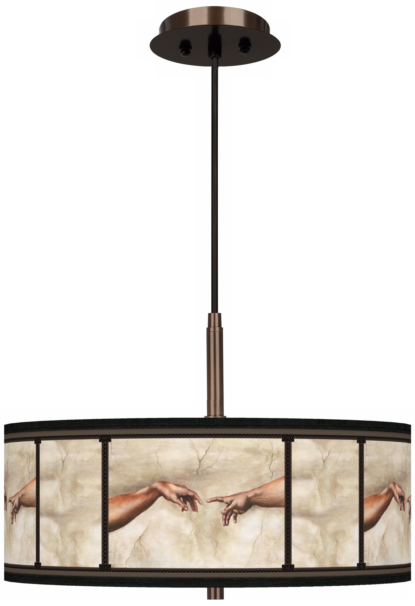 Genesis Giclee Glow 16" Wide Bronze Pendant Chandelier