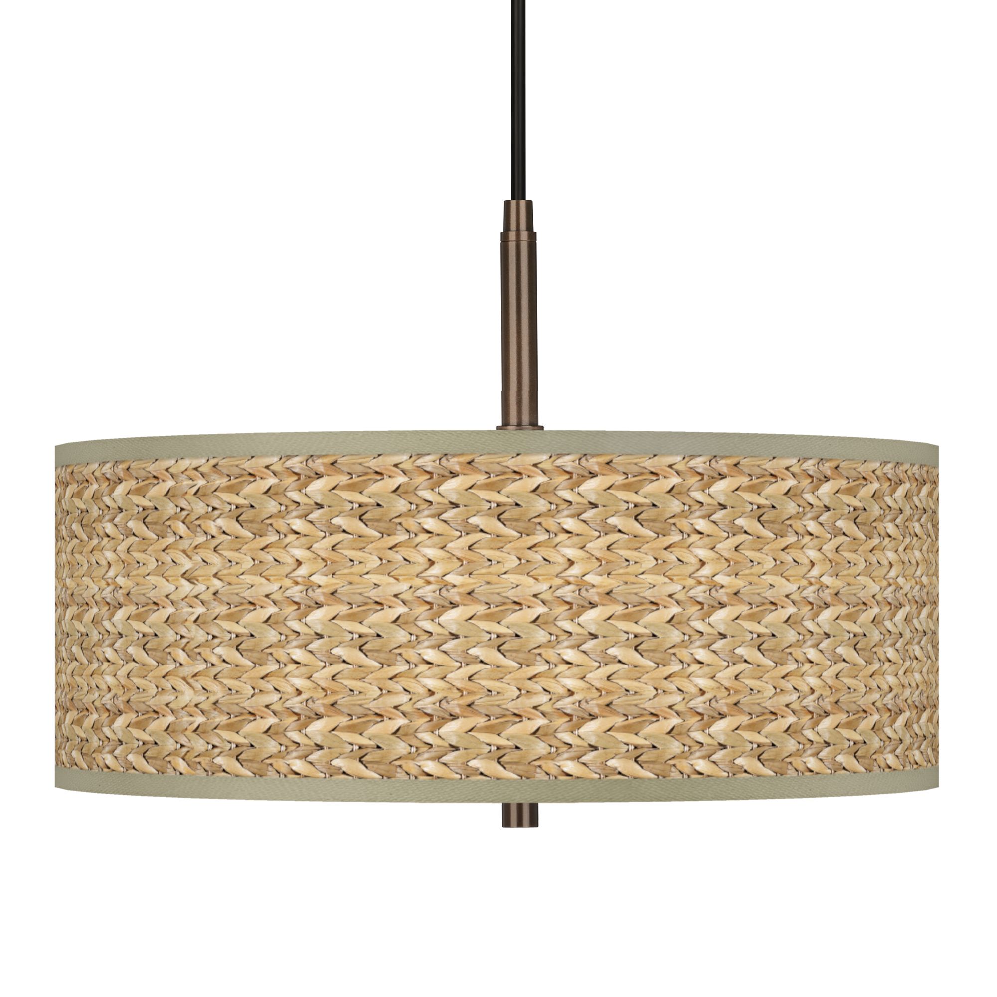 Seagrass Giclee Glow 16" Wide Bronze Pendant Chandelier