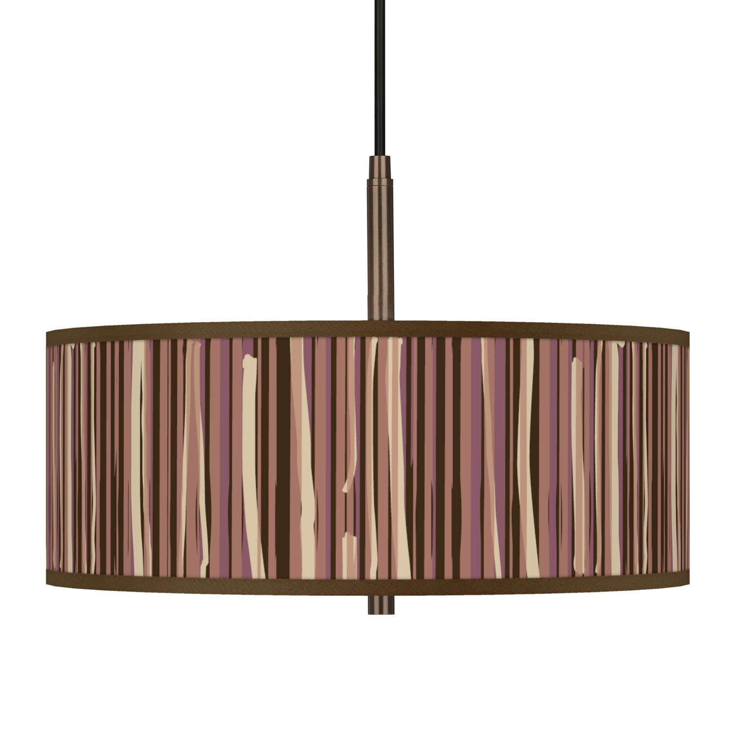 Kalahari Lines Giclee Glow 16"W Bronze Pendant Chandelier