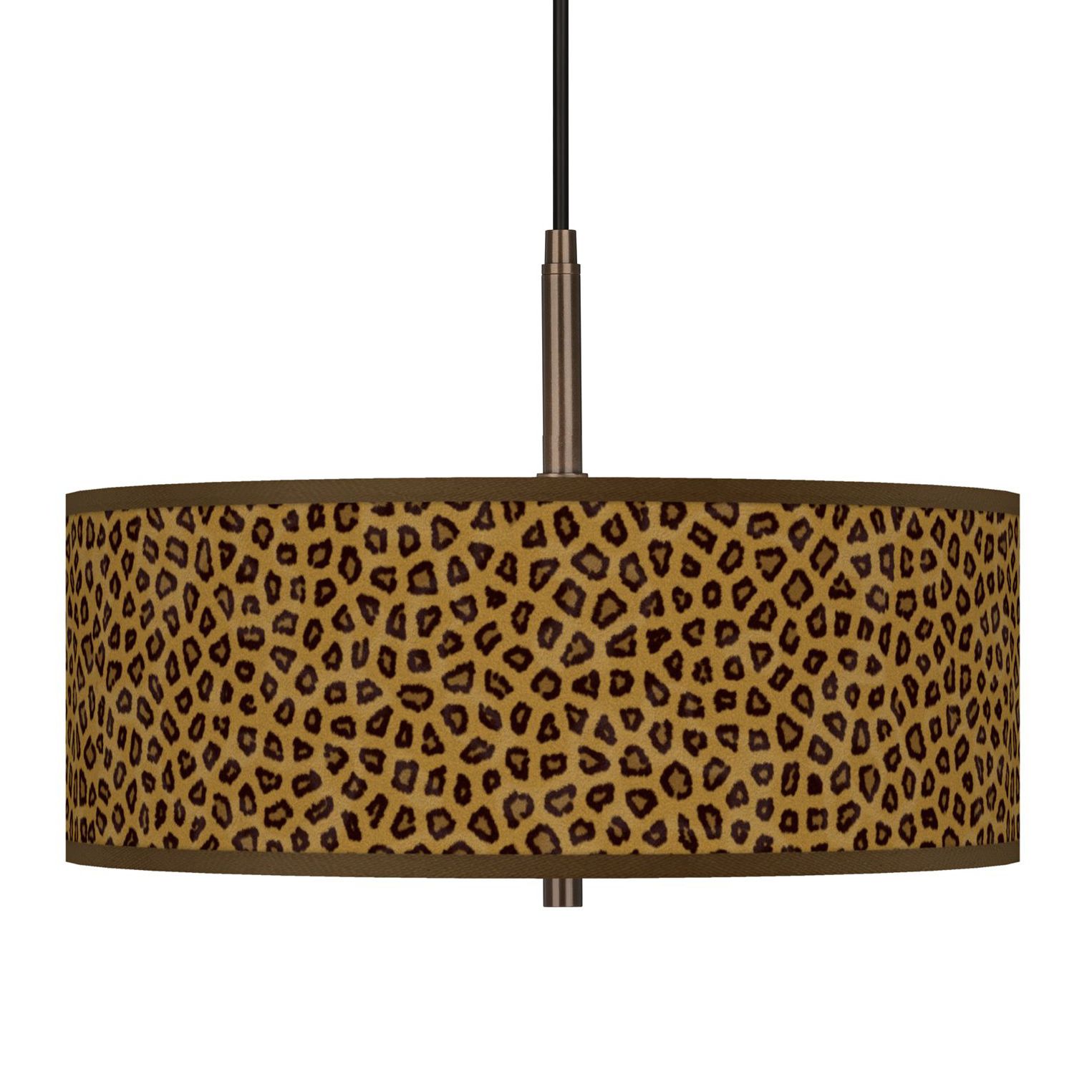 Safari Cheetah Giclee Glow 16"W Bronze Pendant Chandelier