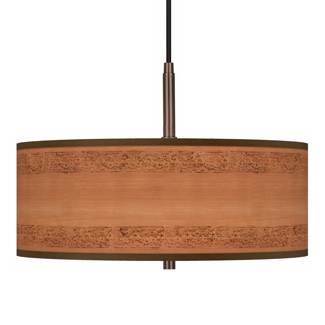 Paisley Trim Giclee Glow 16"W Bronze Pendant Chandelier