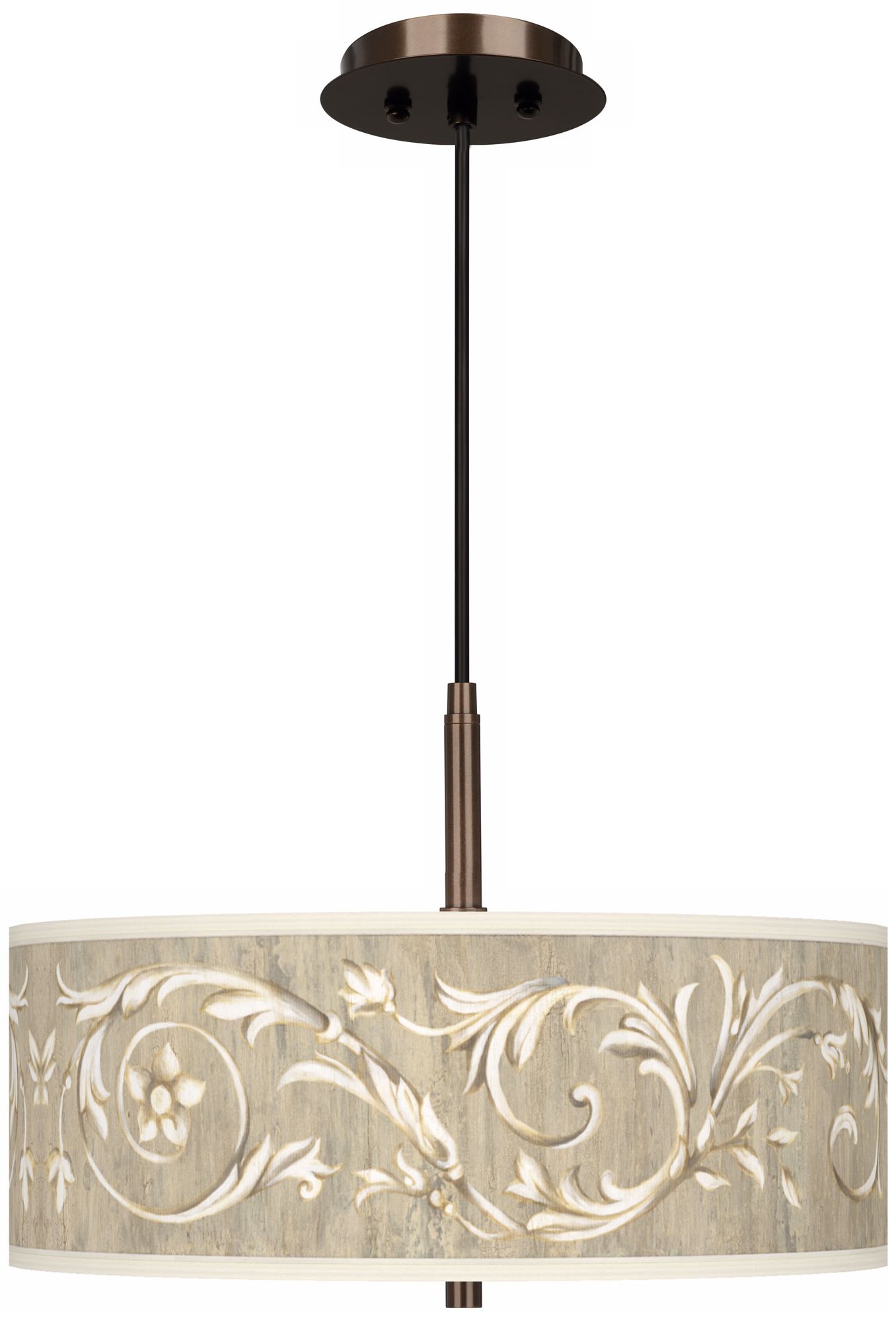 Laurel Court Giclee Glow 16"W Bronze Pendant Chandelier