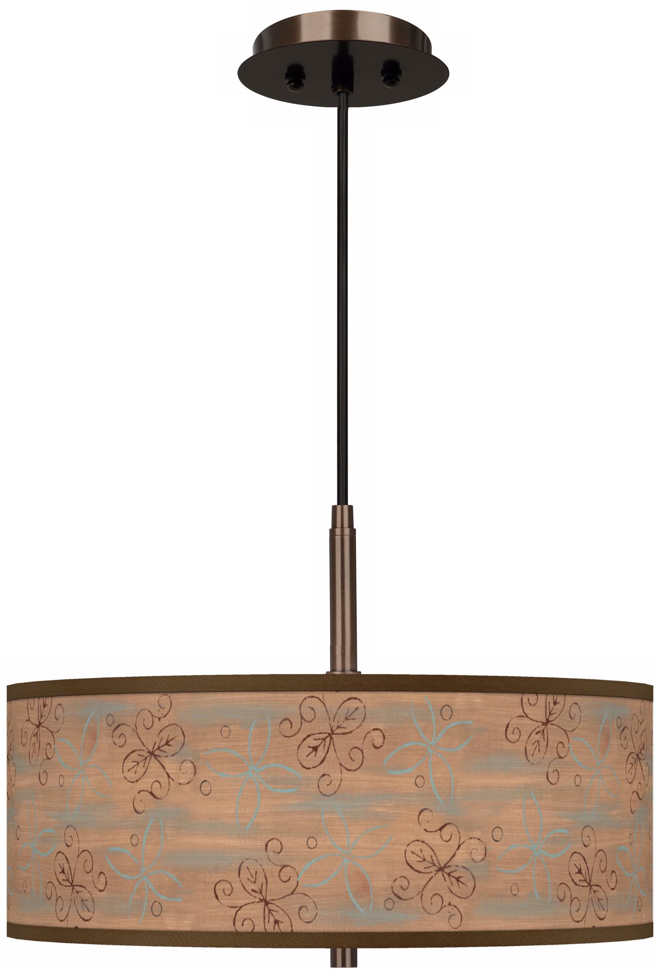 Cedar Lake Giclee Glow 16" Wide Bronze Pendant Chandelier