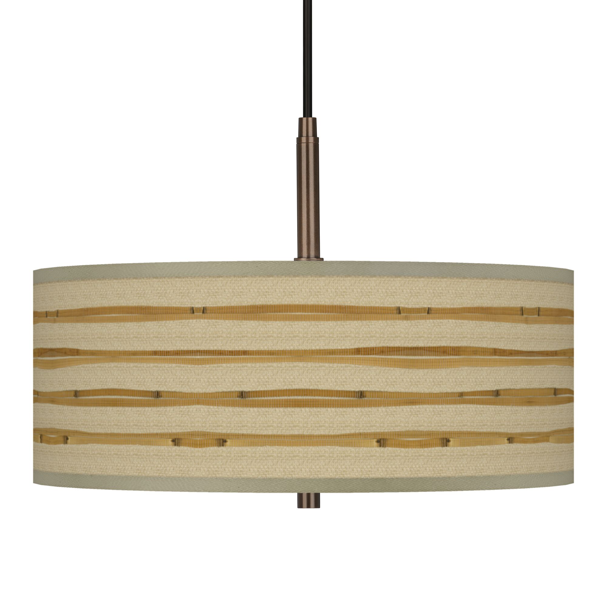 Bamboo Wrap Giclee Glow 16"W Bronze Pendant Chandelier