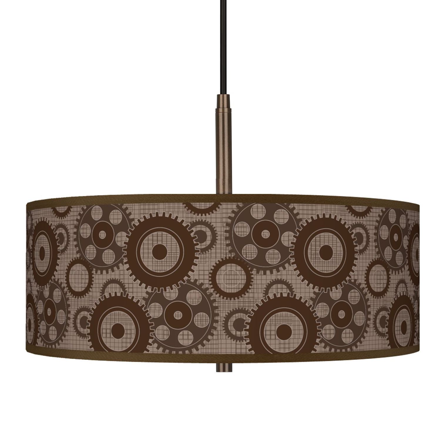 Industrial Gears 16" Wide Bronze Pendant Chandelier