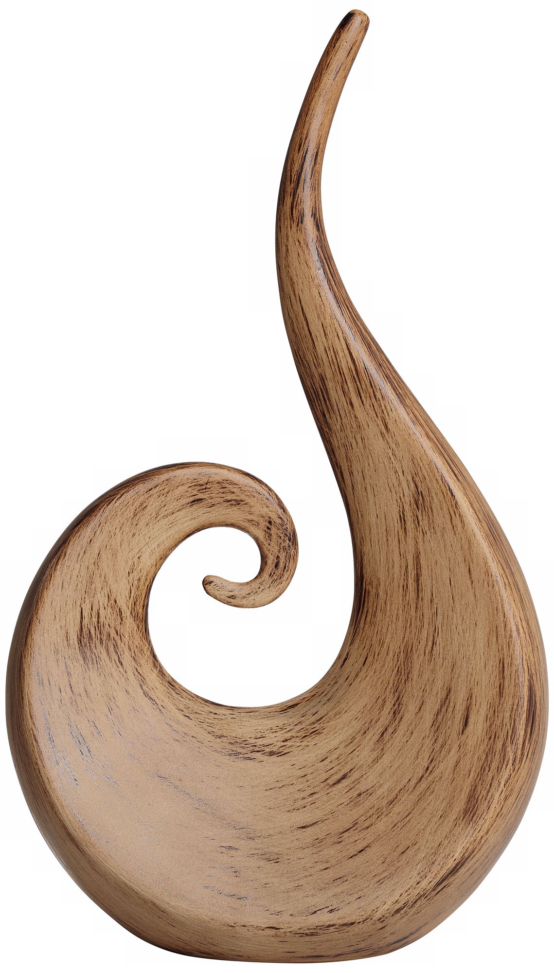 Faux Wood Swirl Ceramic Sculpture