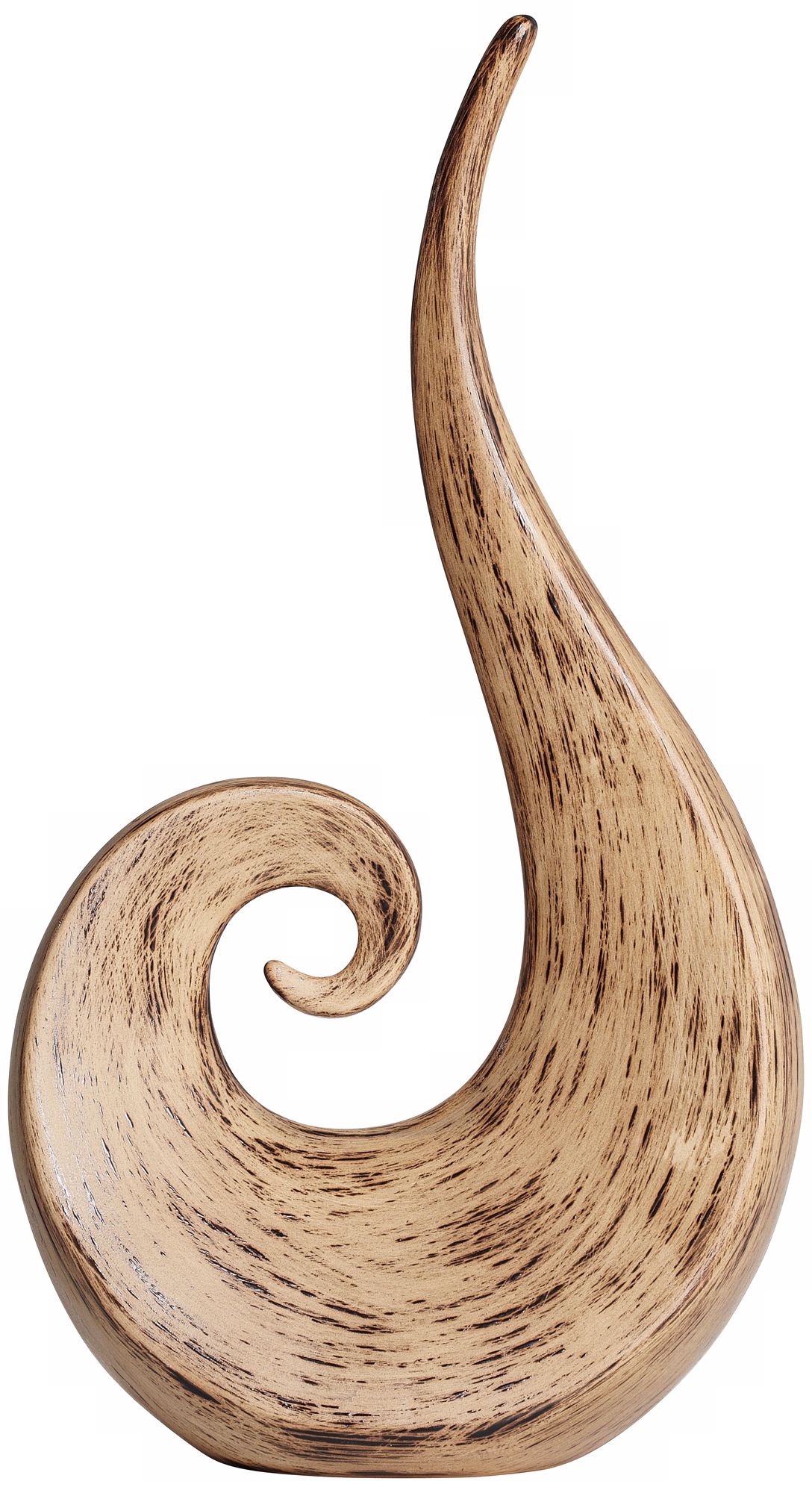 Swirl Wood-Look Indoor Ceramic Sculpture