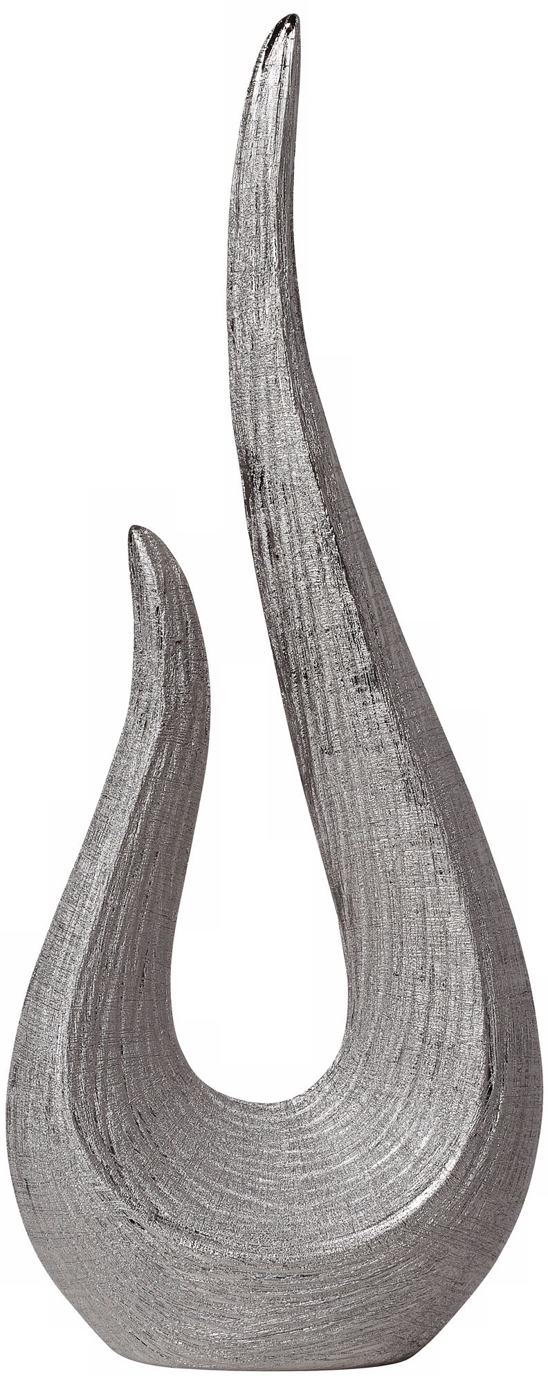 Curved Silver Ceramic Sculpture