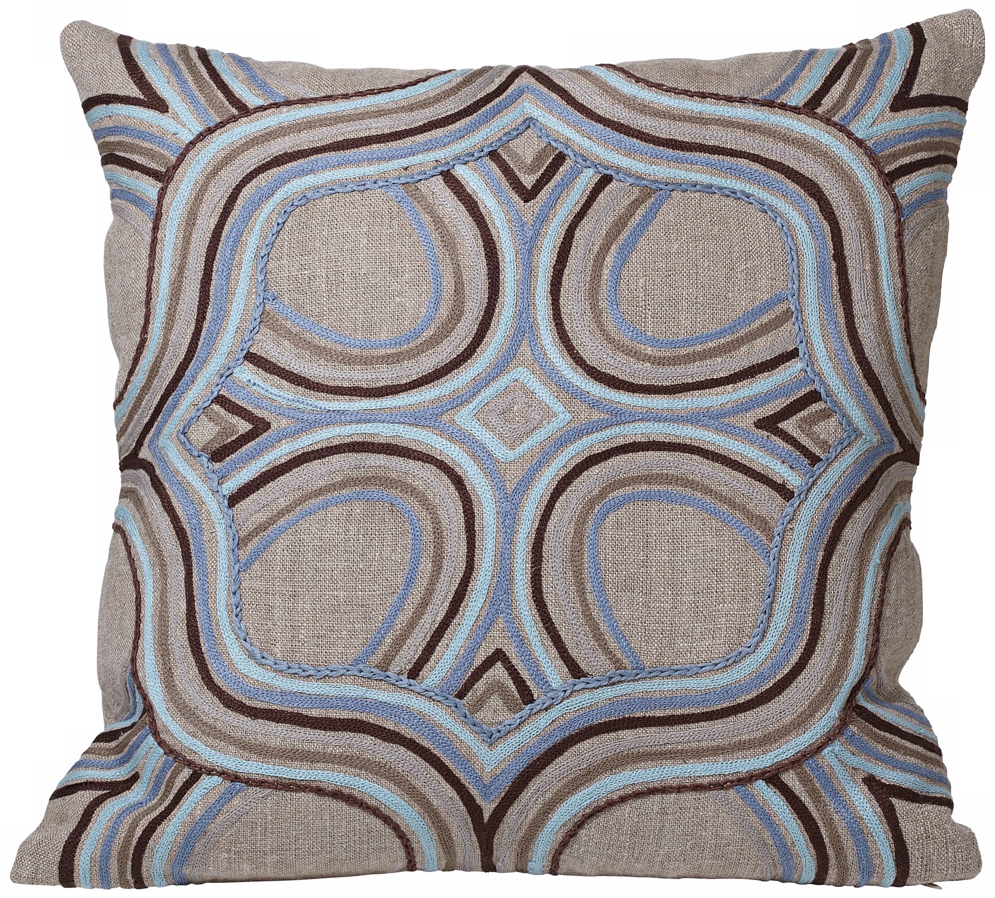 Global Bazaar Artista Blue 18" Square Throw Pillow