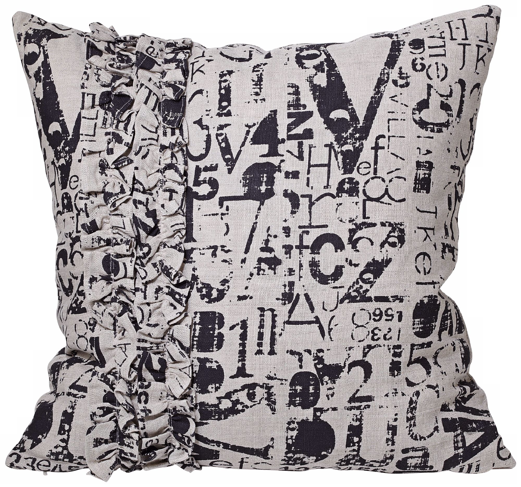 Utilitarian Olivia 18" Square Gray and Black Throw Pillow