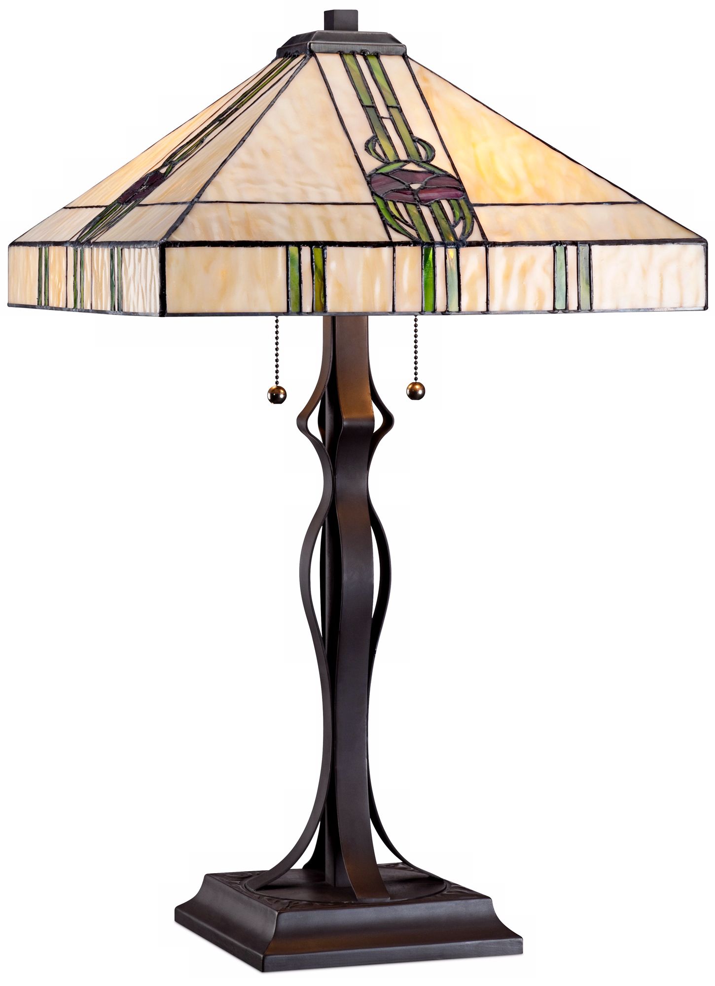 Red Rose Mission Robert Louis Tiffany Table Lamp