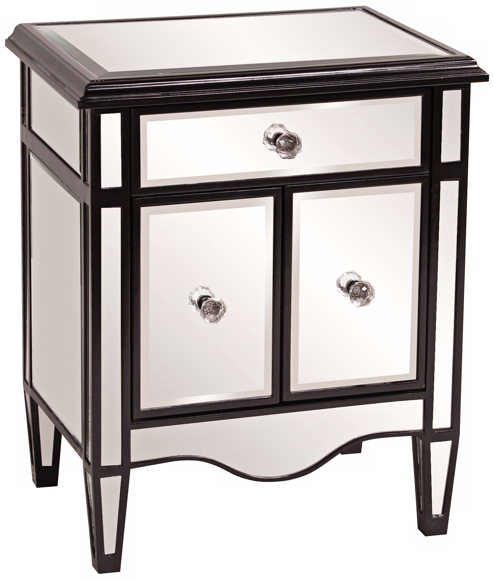 Howard Elliott Black Lacquer Mirrored Chest
