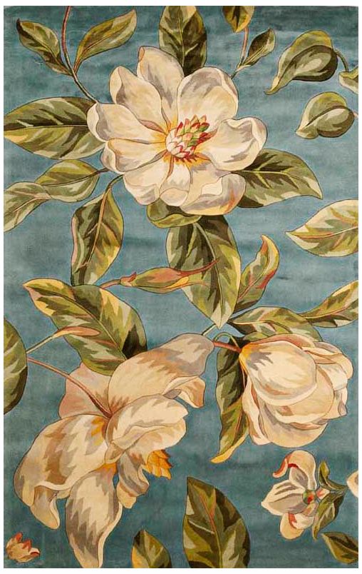 Catalina Collection Light Blue Magnolia Area Rug