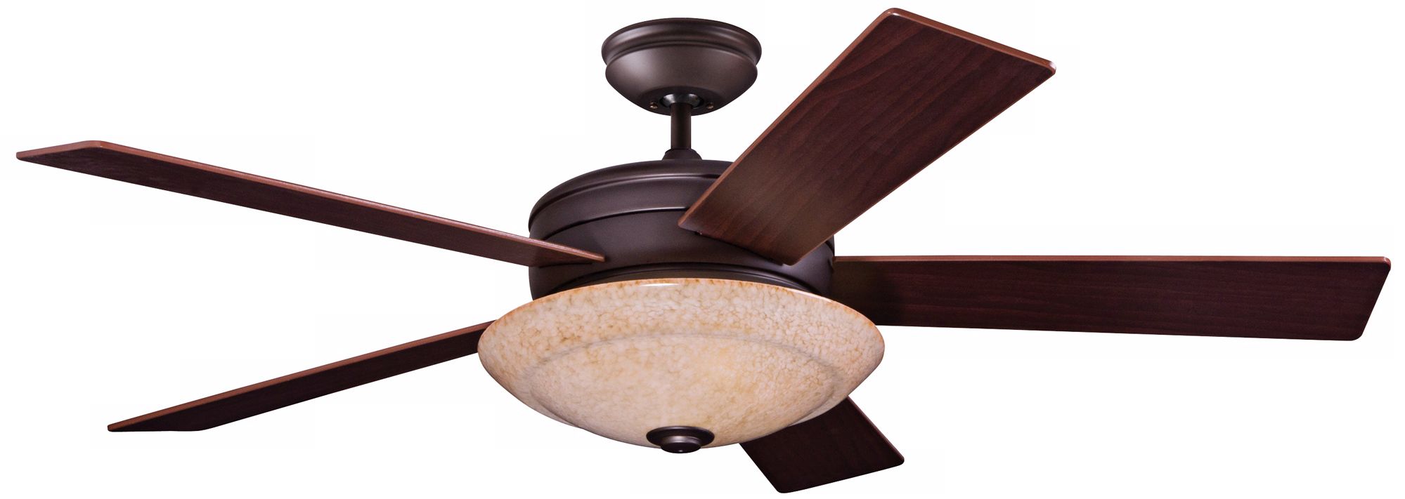 54" Emerson Marquette Amber Glass Bronze Ceiling Fan