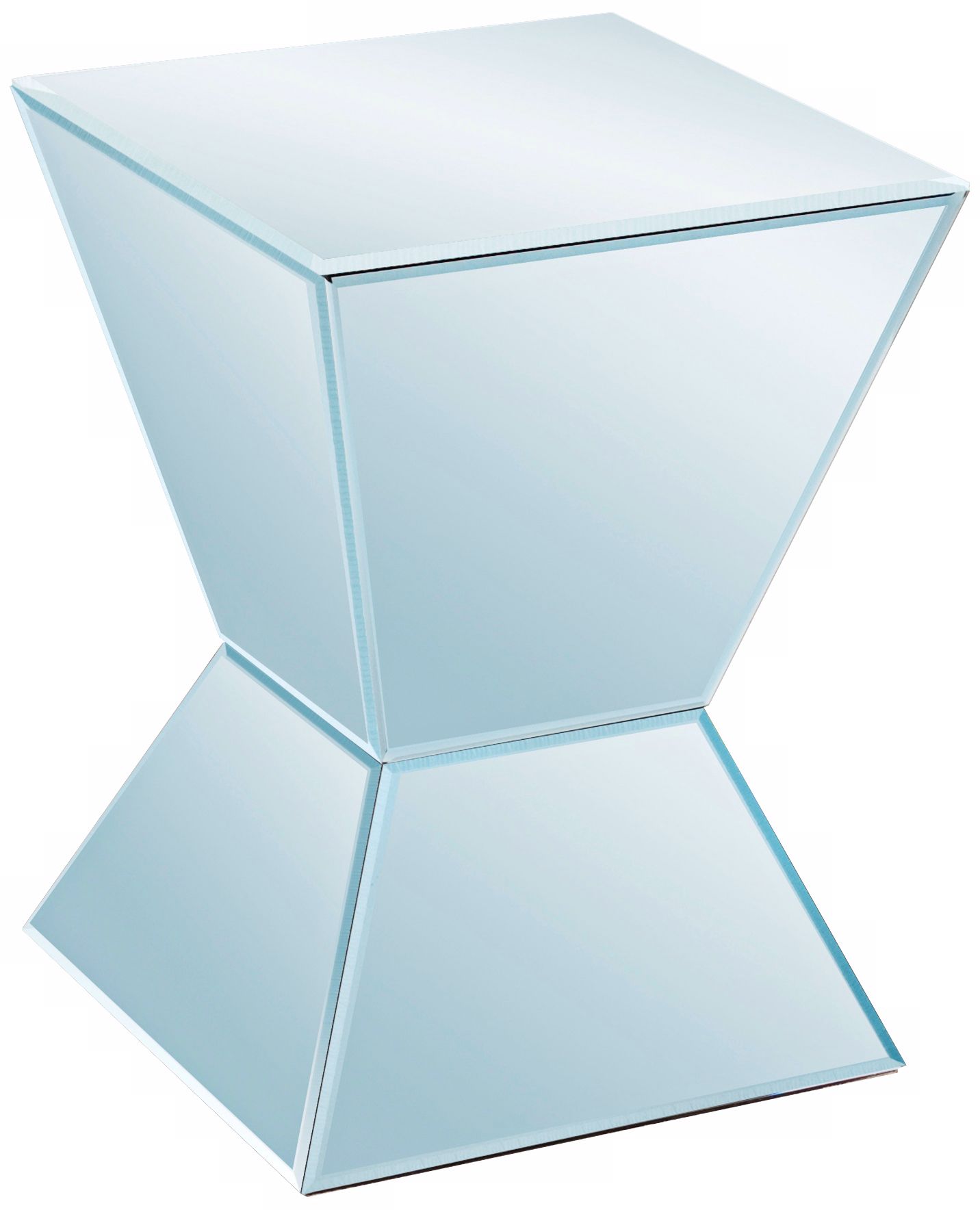 Howard Elliott Arctic Blue Mirrored Pedestal Table