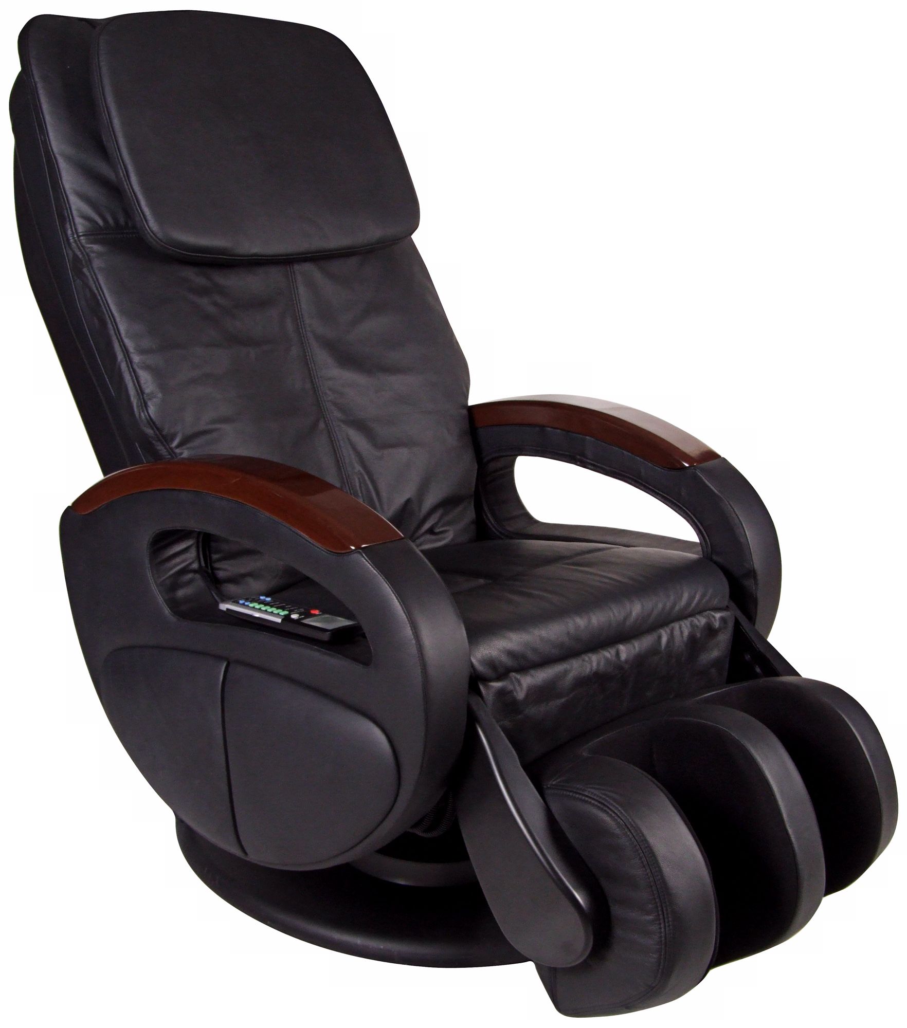 Black Leather Reclining Massage Chair