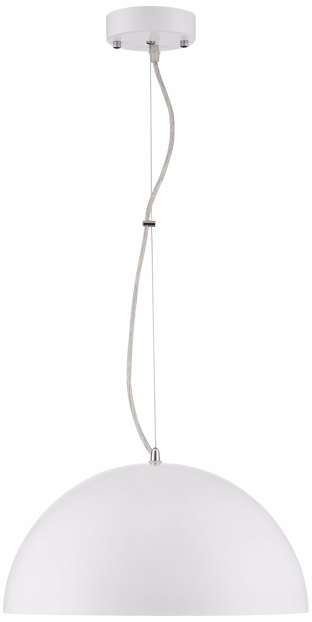 Possini Euro White Metal 15 3/4" Wide Dome Pendant Light