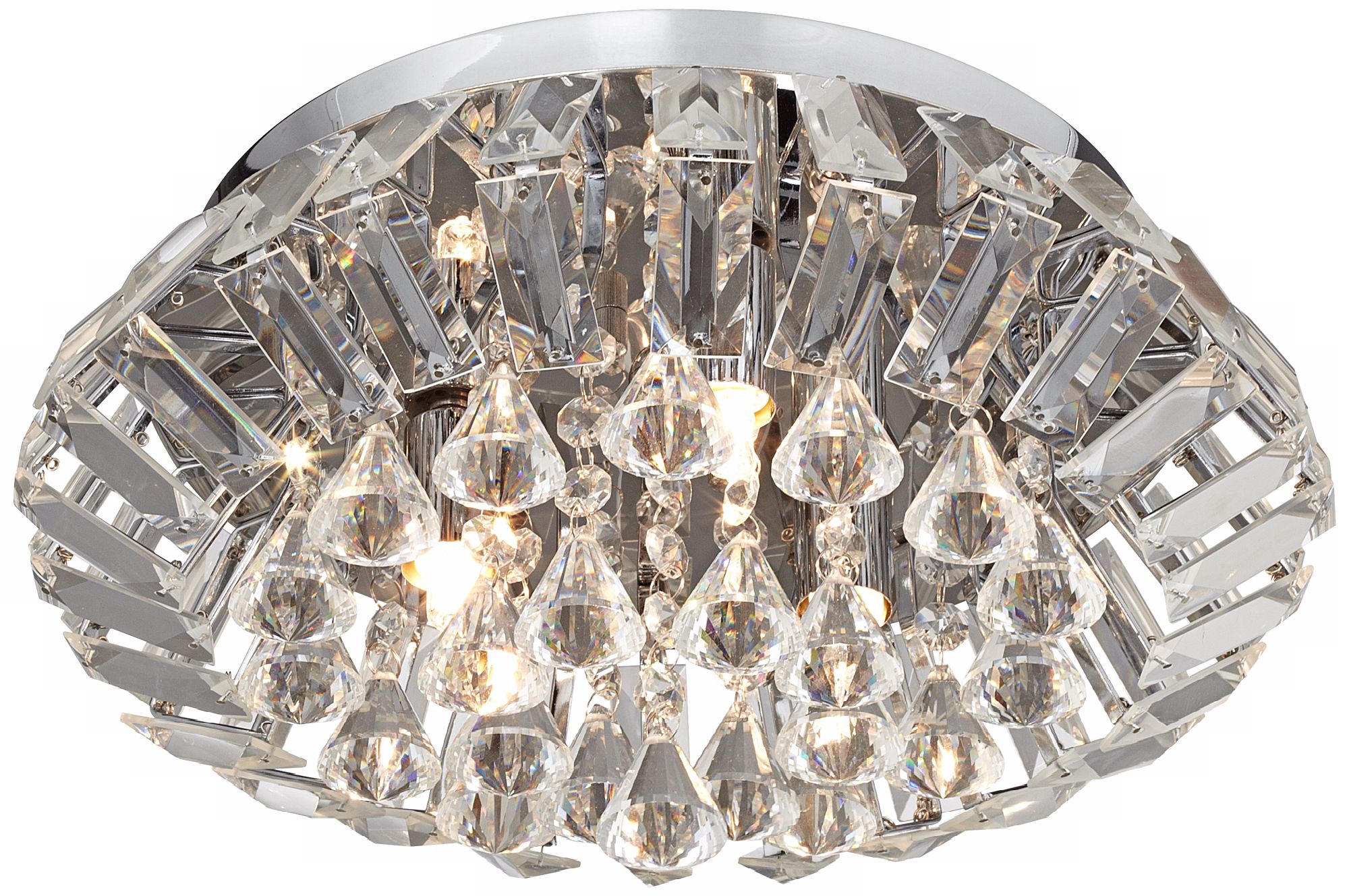 Deco Crystal Collection 13" Wide Flushmount Ceiling Light