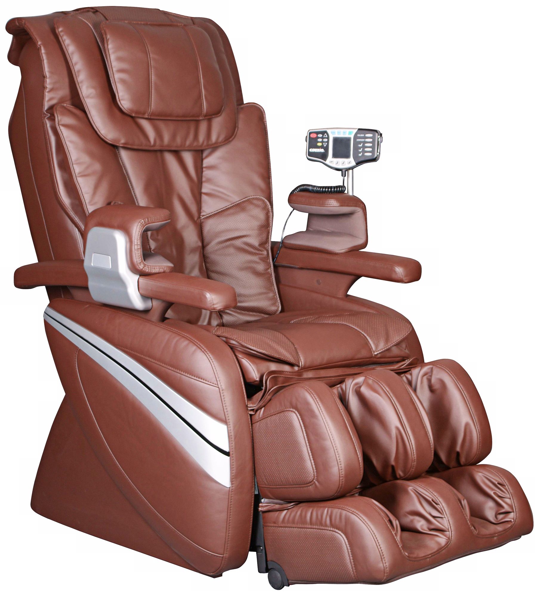 Brown Faux Leather Heated Shiatsu Massage Chair