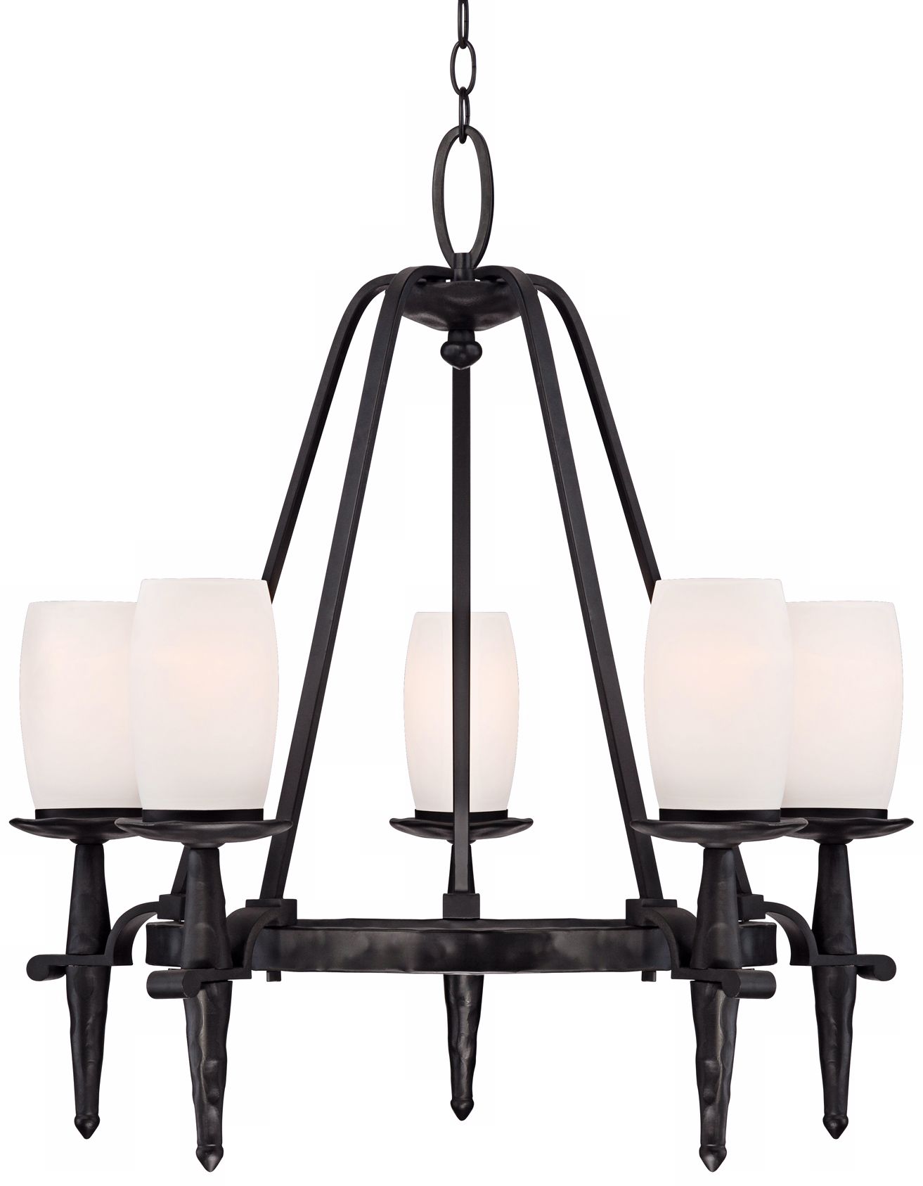 Henryetta 26 3/4" Wide Black with White Glass Chandelier