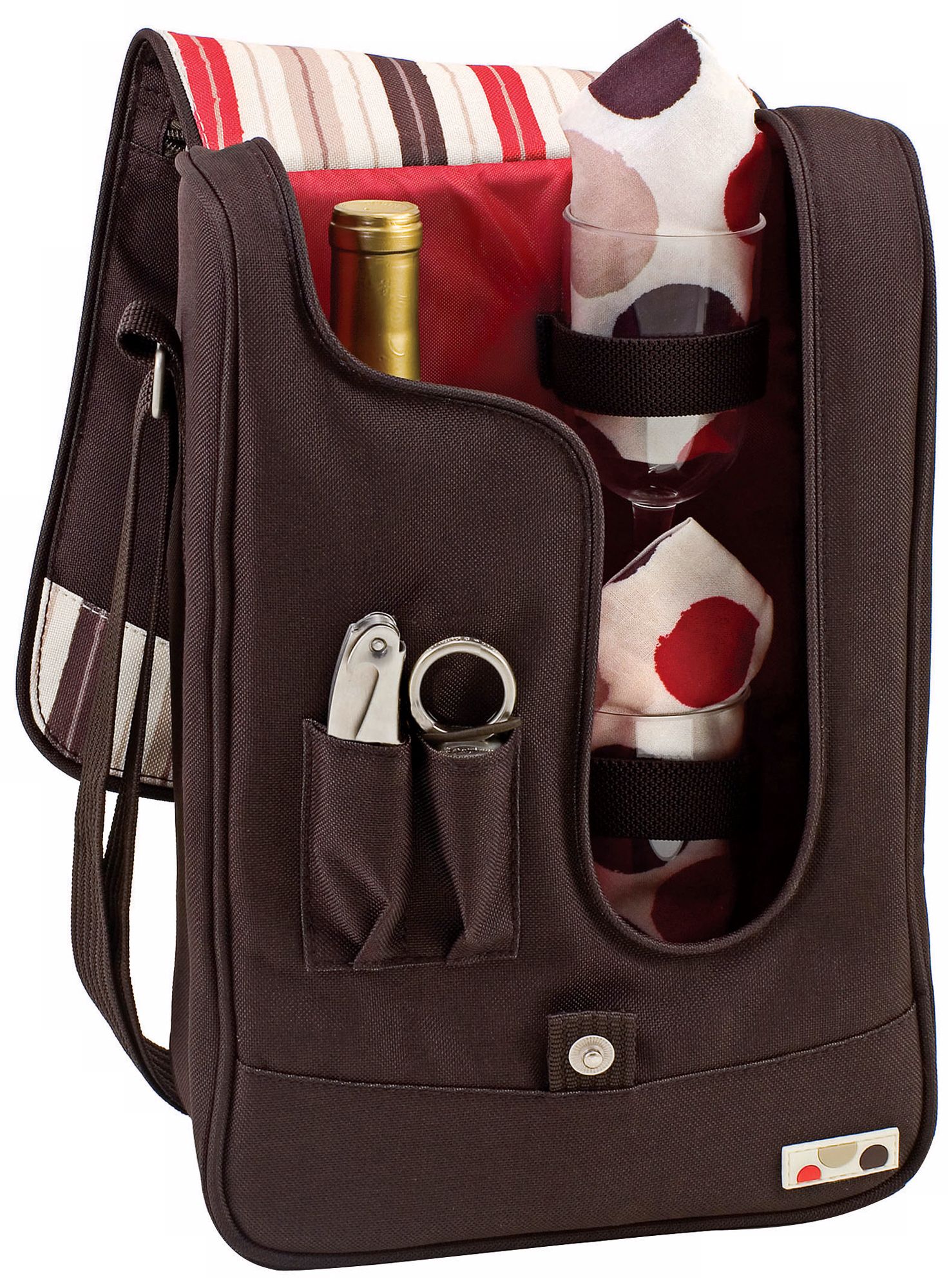 Picnic Time Barossa Moka Insulated Wine Bottle Tote