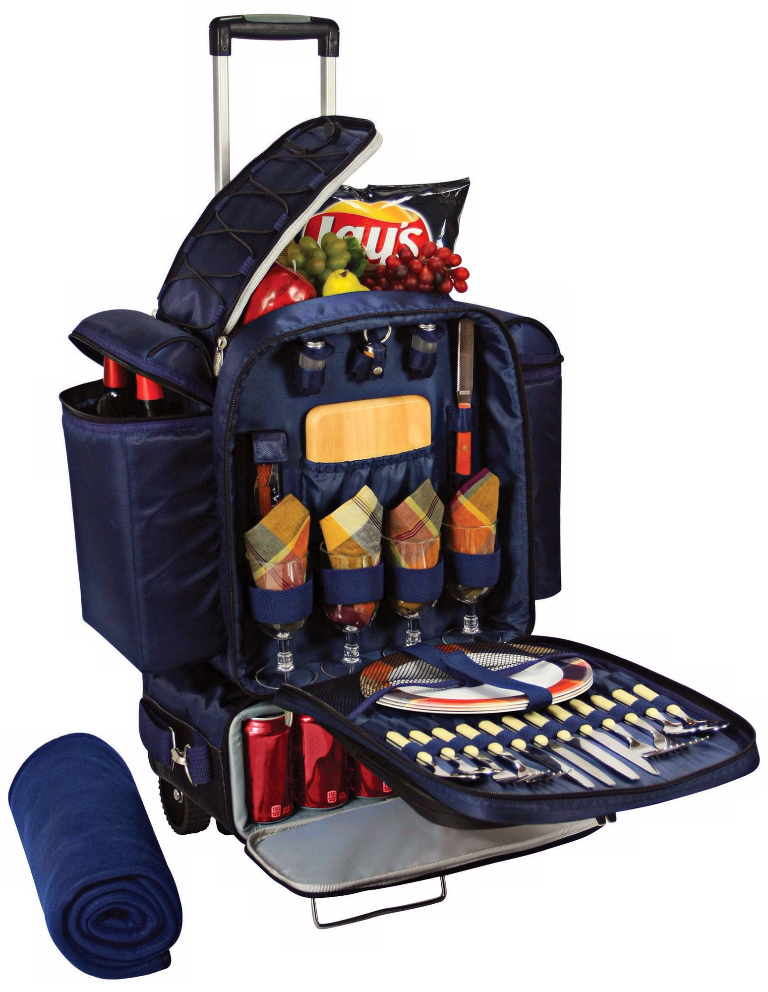 Excursion Burgundy Insulated Picnic Cooler and Set