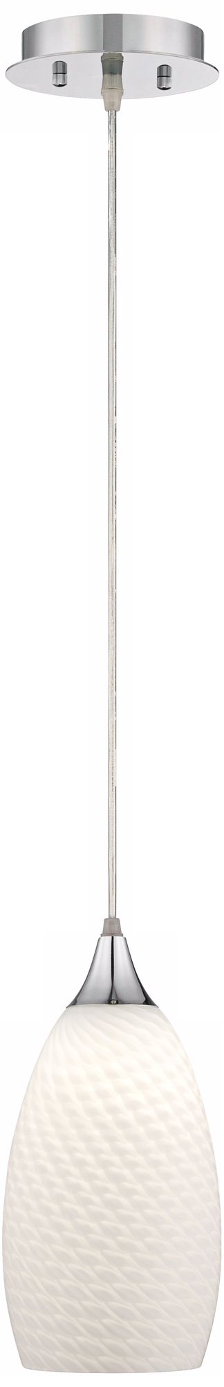 Branco 11 1/2" High White Glass LED Mini Pendant