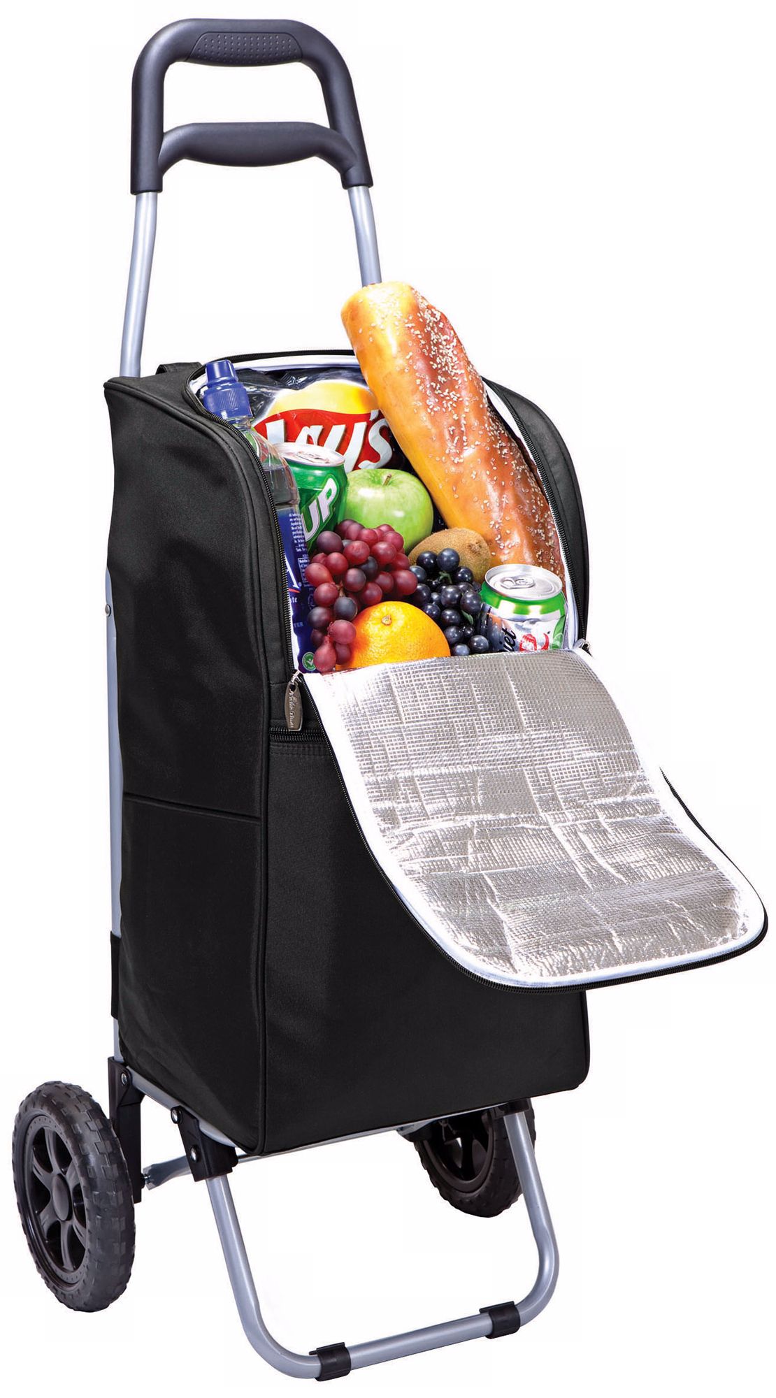 Picnic Time Black Insulated Cooler and Folding Cart