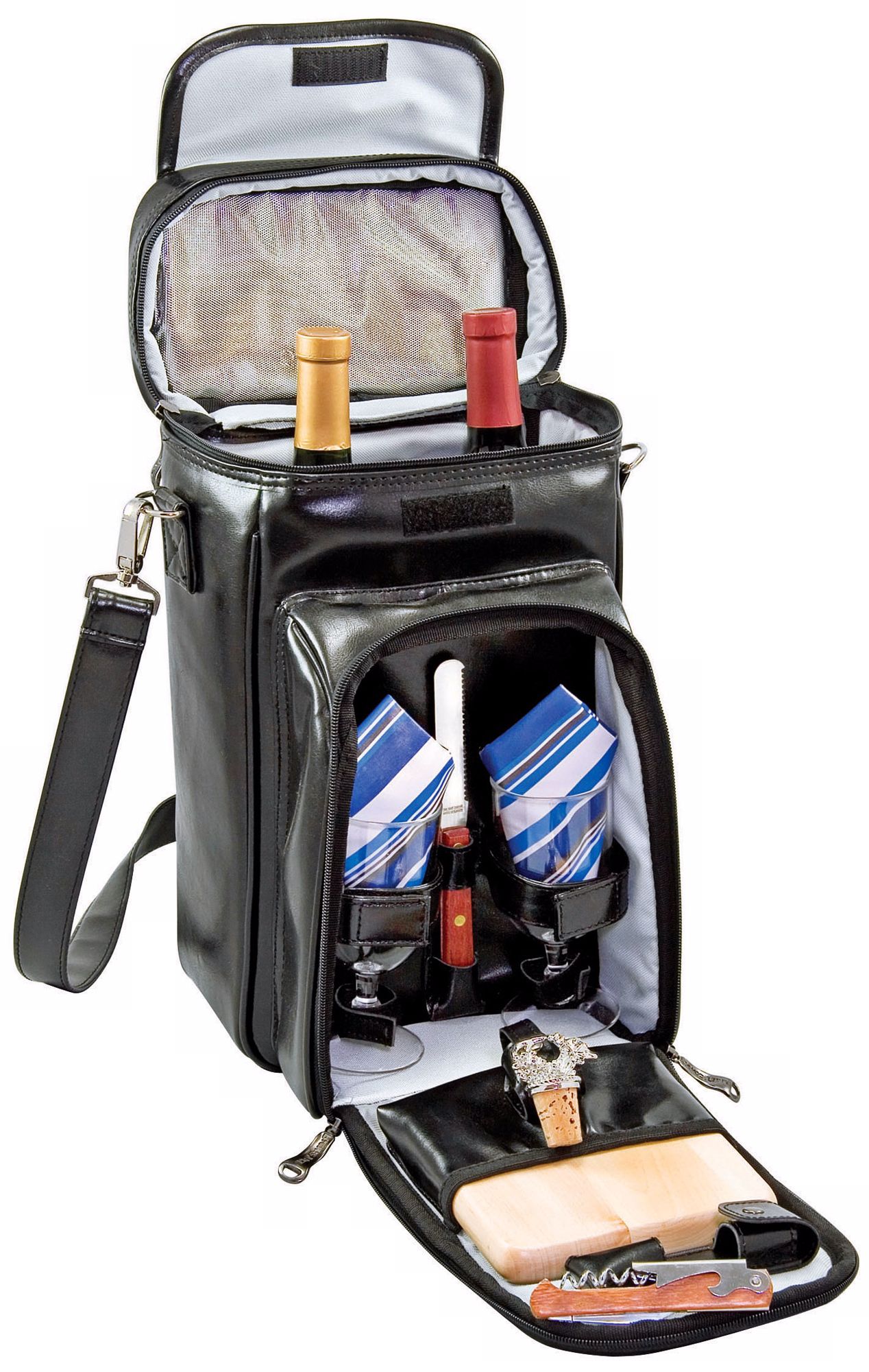 Picnic Time Serenata Deluxe Insulated Black Wine Tote