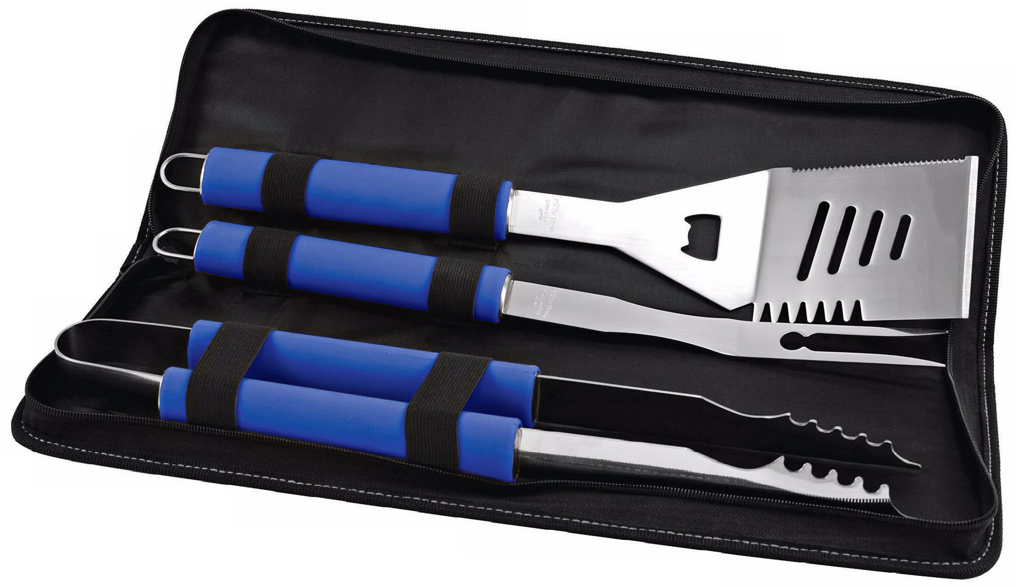Picnic Time Metro Vista Blue BBQ Tool Set and Tote