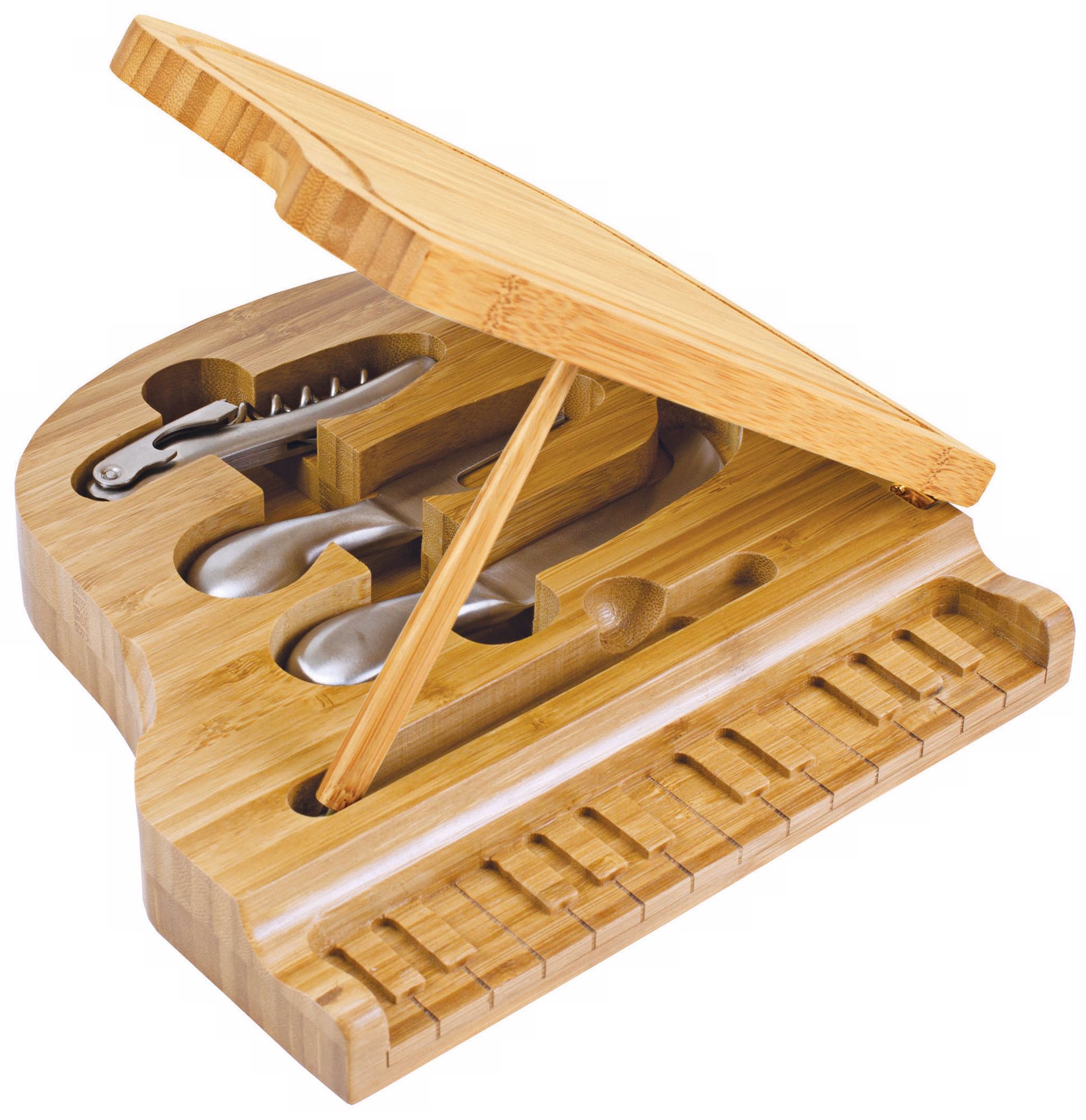 Picnic Time Grand Piano Wood Cutting Board and Tools