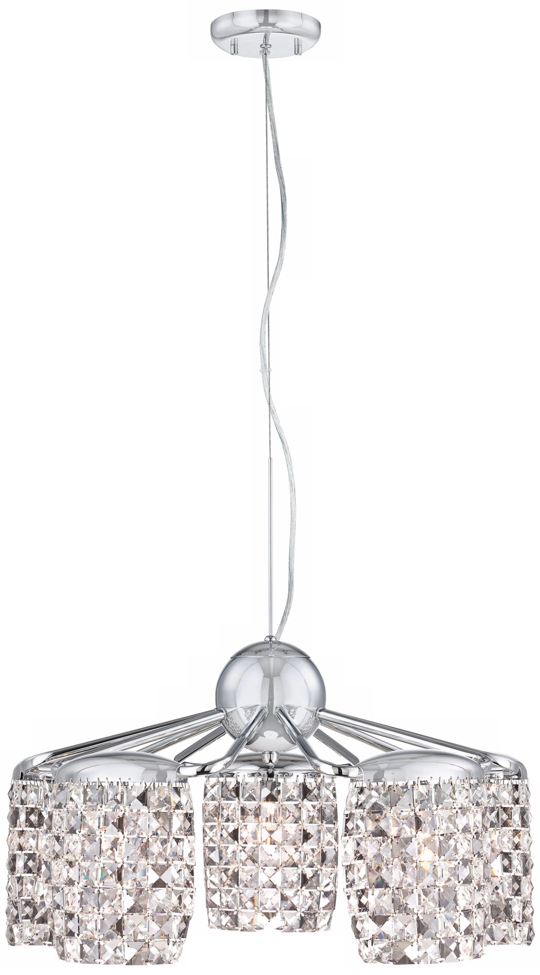 Checkerboard Crystal 23" Wide Clear and Smoky Chandelier