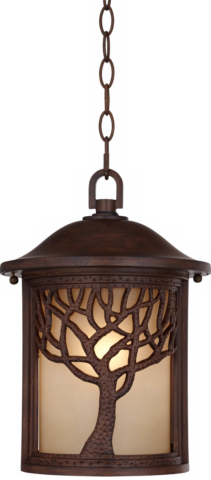Bronze Mission Style Tree 10" High Outdoor Hanging Light