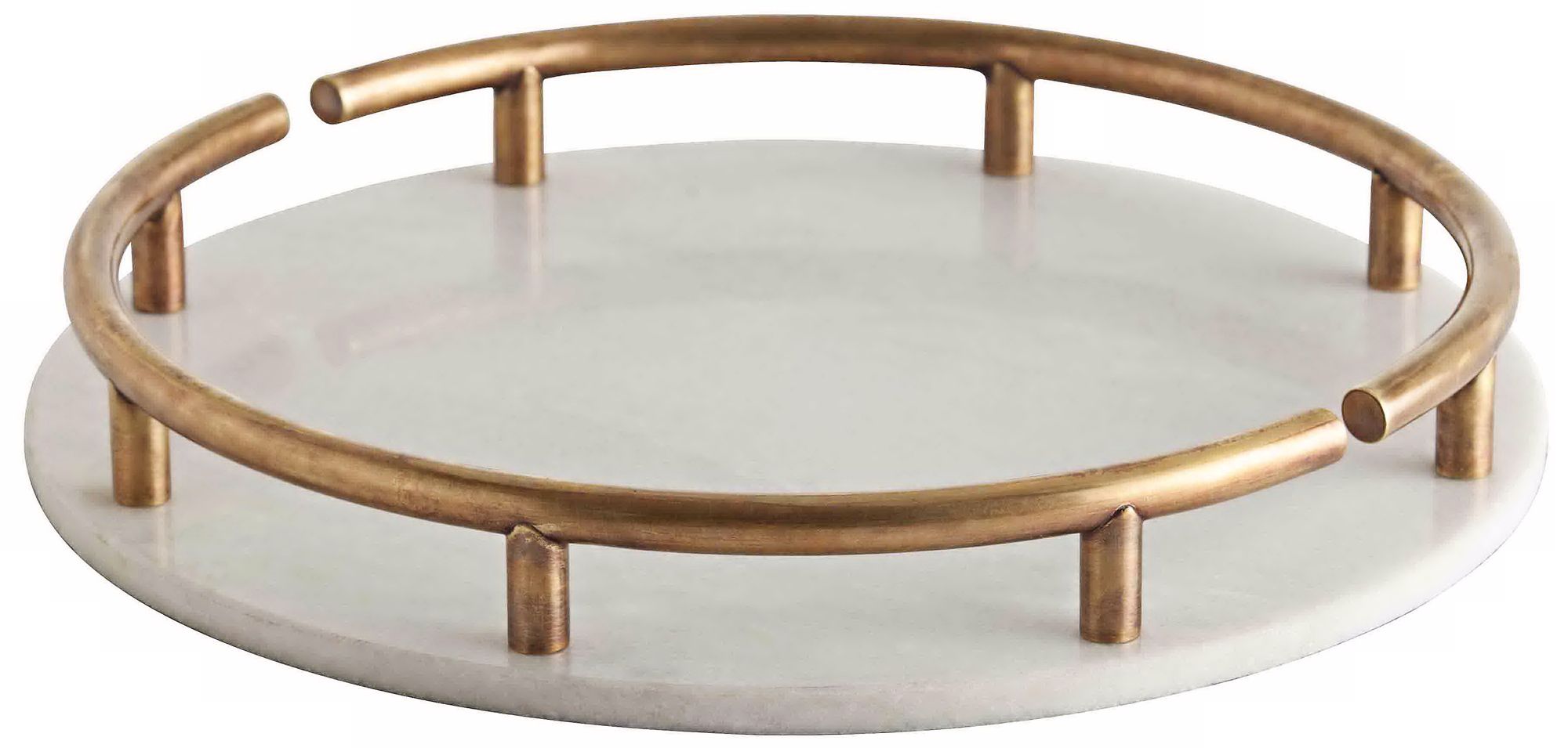 Arteriors Home Warsaw White Marble Serving Tray