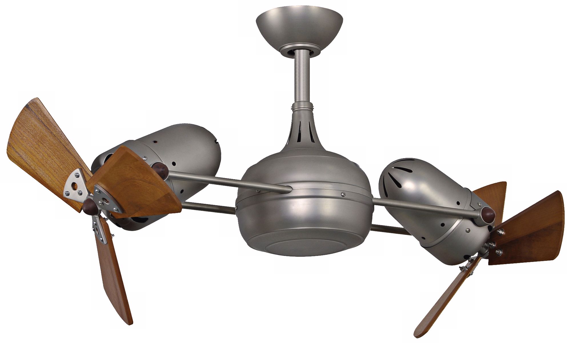 38" Matthews Dagny Nickel and Mahogany Dual Ceiling Fan