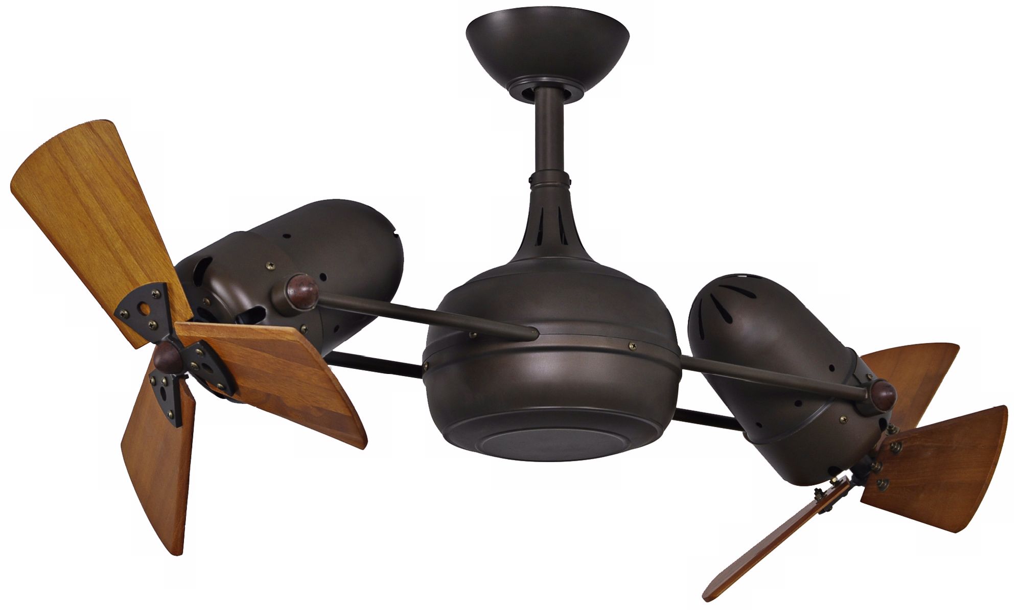 38" Matthews Dagny Bronze and Mahogany Dual Ceiling Fan
