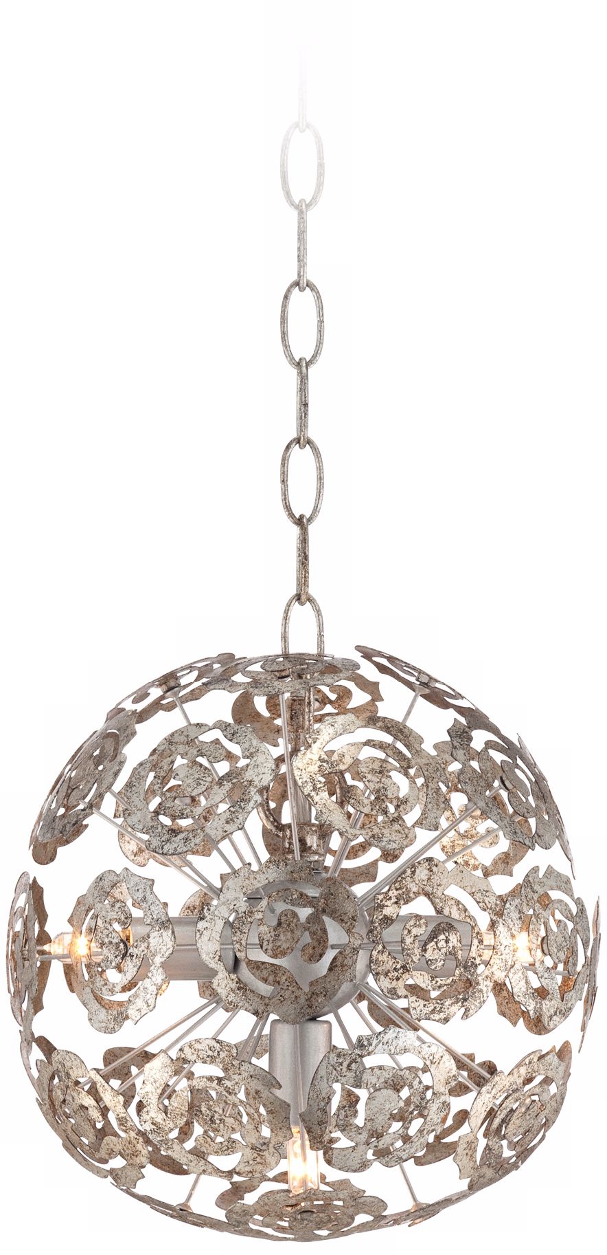 Silver Flower 9" Wide Metal Pendant Light