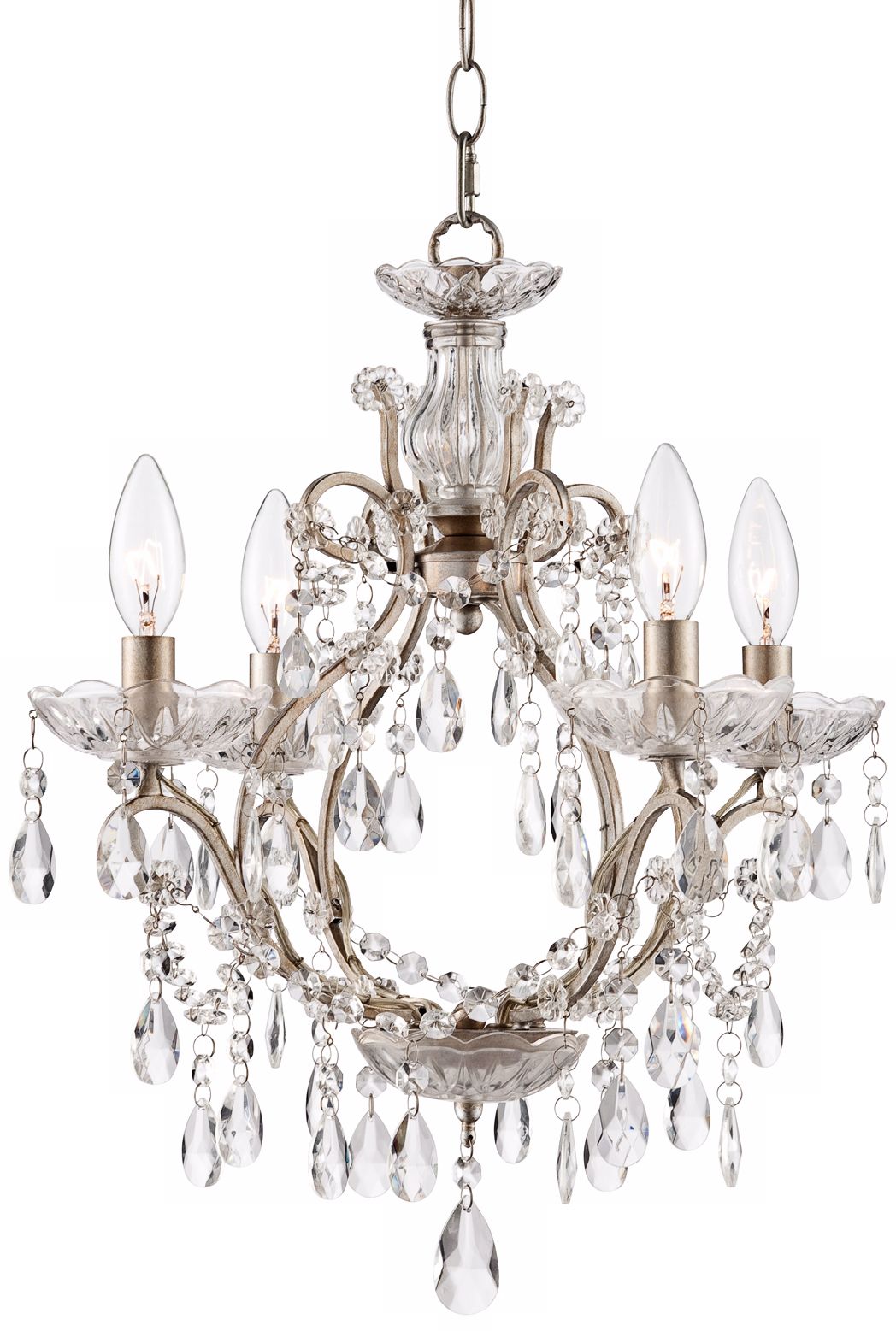 Eyja 16 1/2" Wide Silver Crystal Chandelier