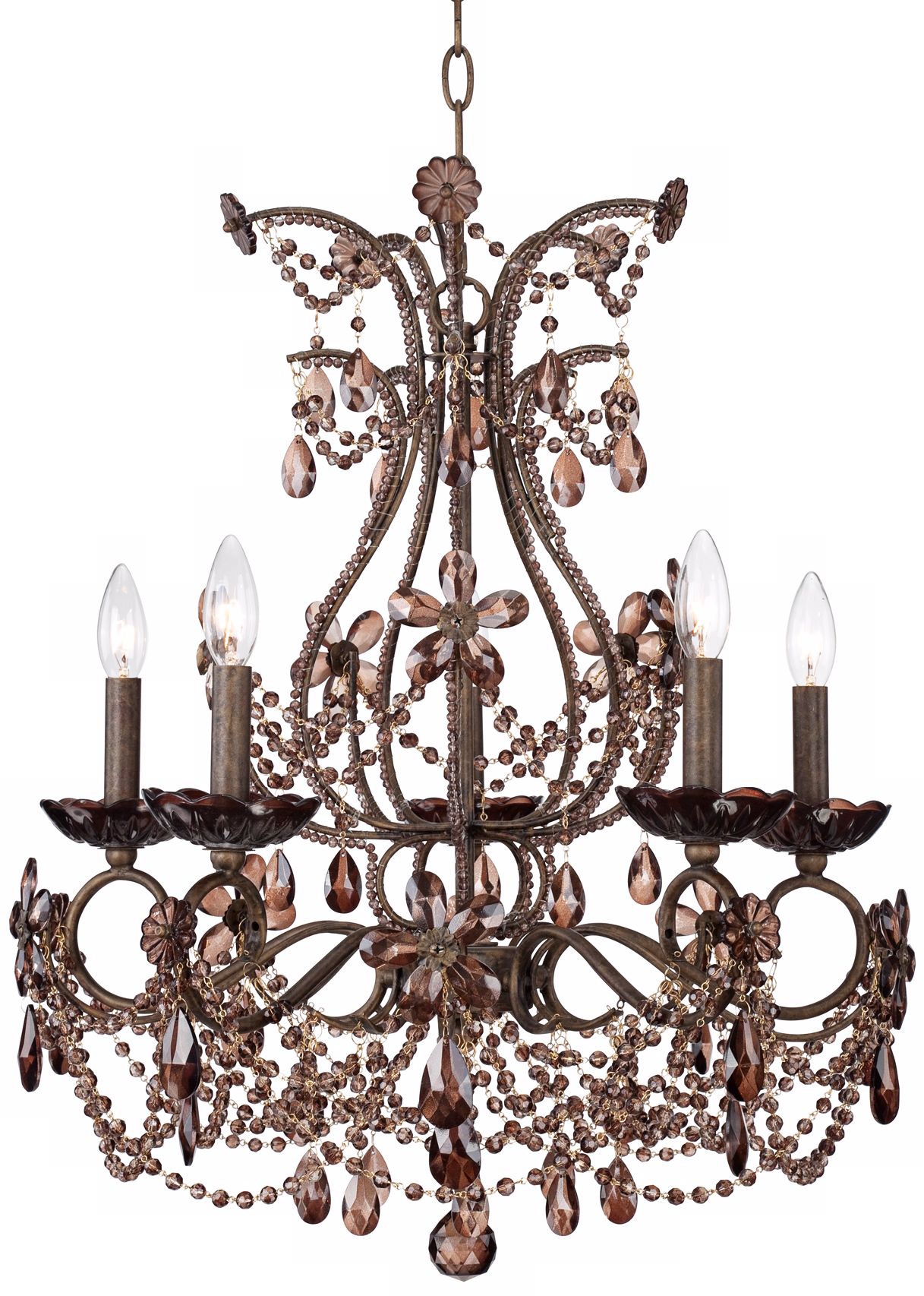 Crystal Parlor 22" Wide Amber Glass Chandelier