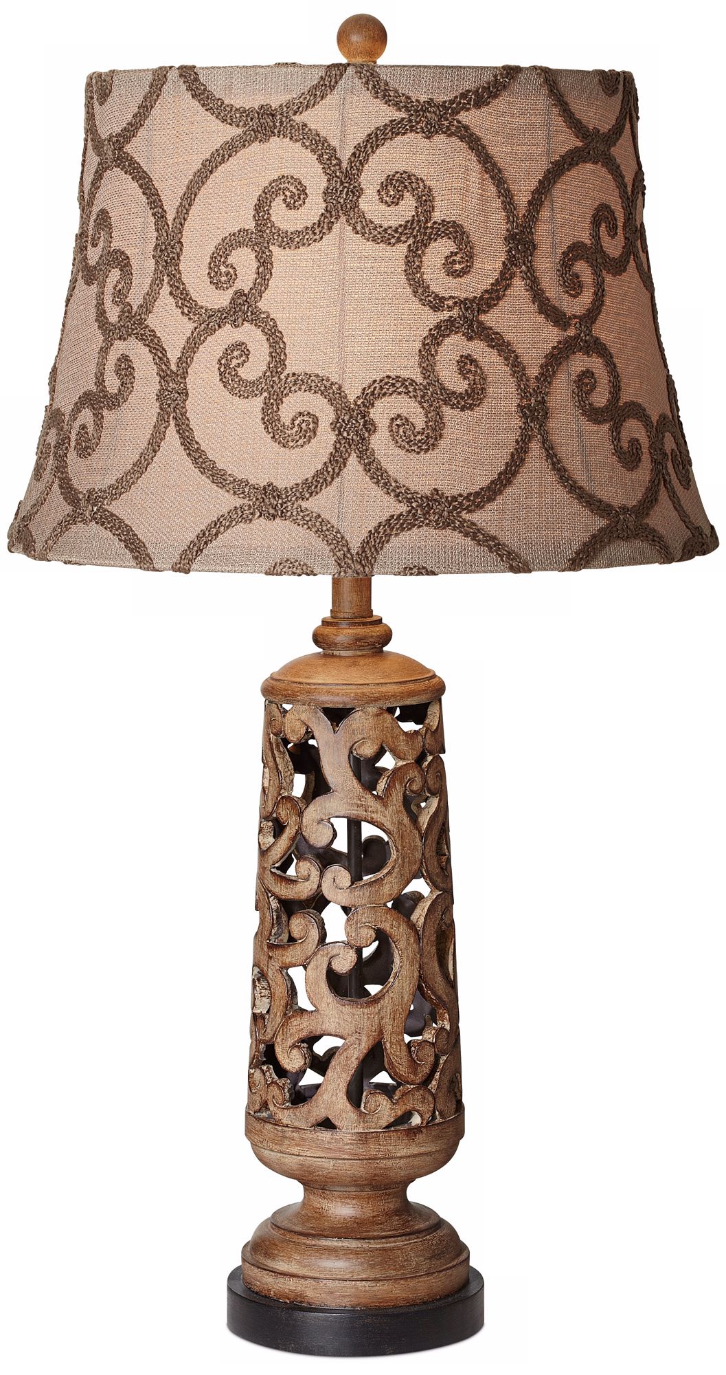 Possini Euro Taupe Scroll Table Lamp