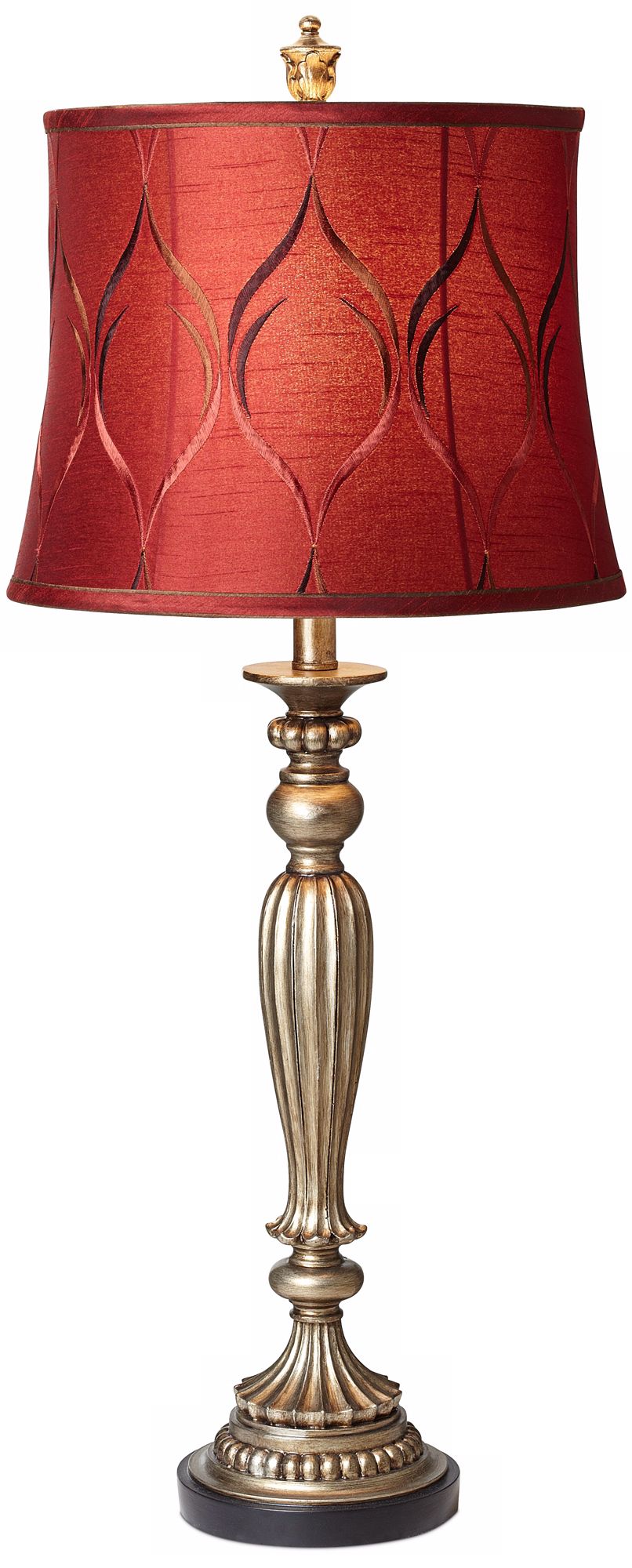 Possini Dark Silver Leaf Console Lamp