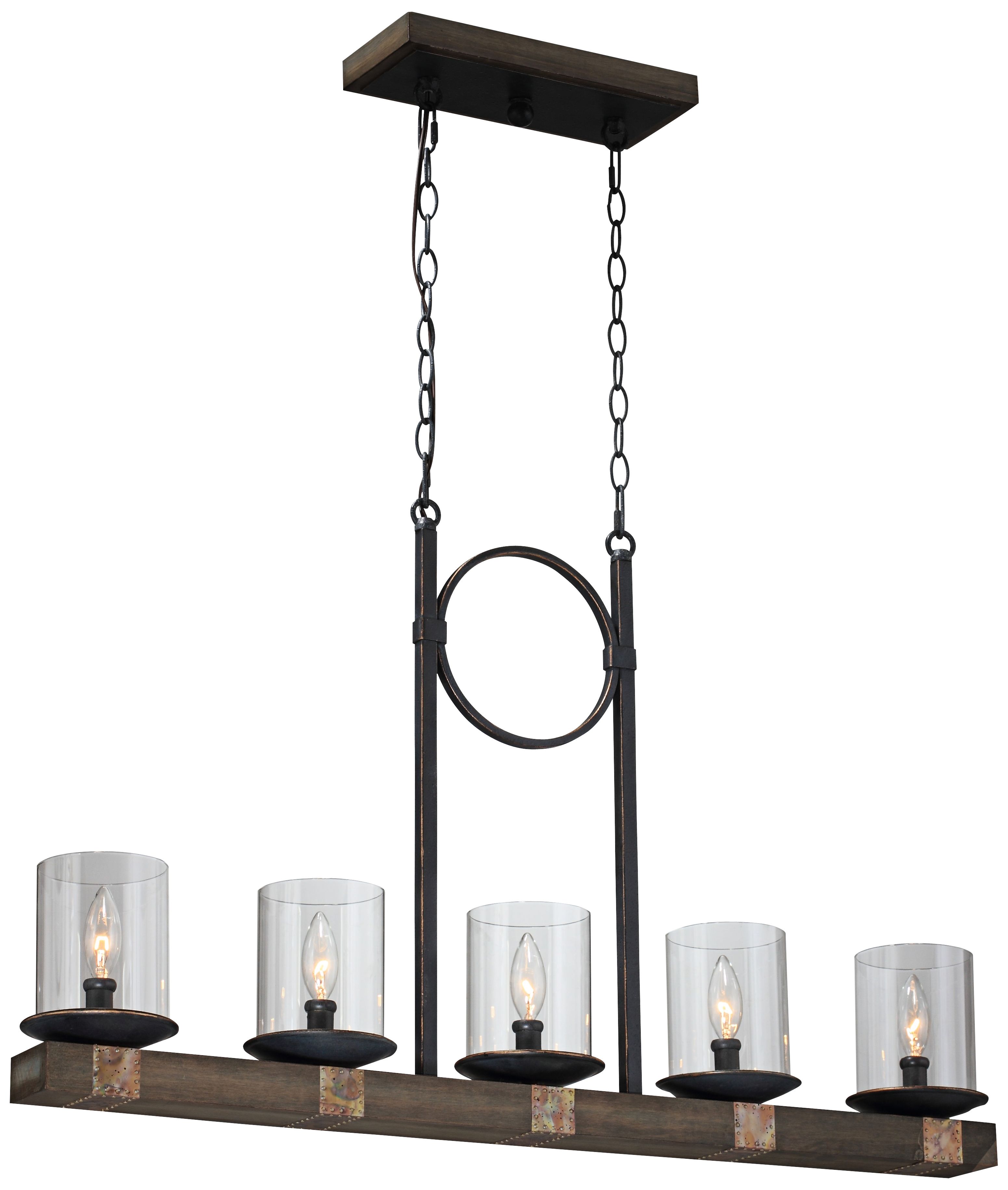 Artcraft Hockley 36 1/2" Wide Pine Wood Island Chandelier